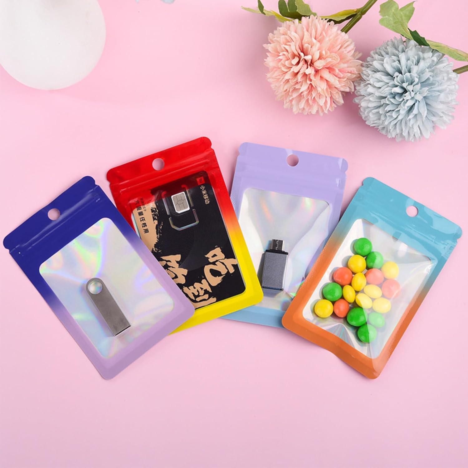 100 Bolsas Holográficas Reutilizables 13.7x19.6 cm ROSSENZURA