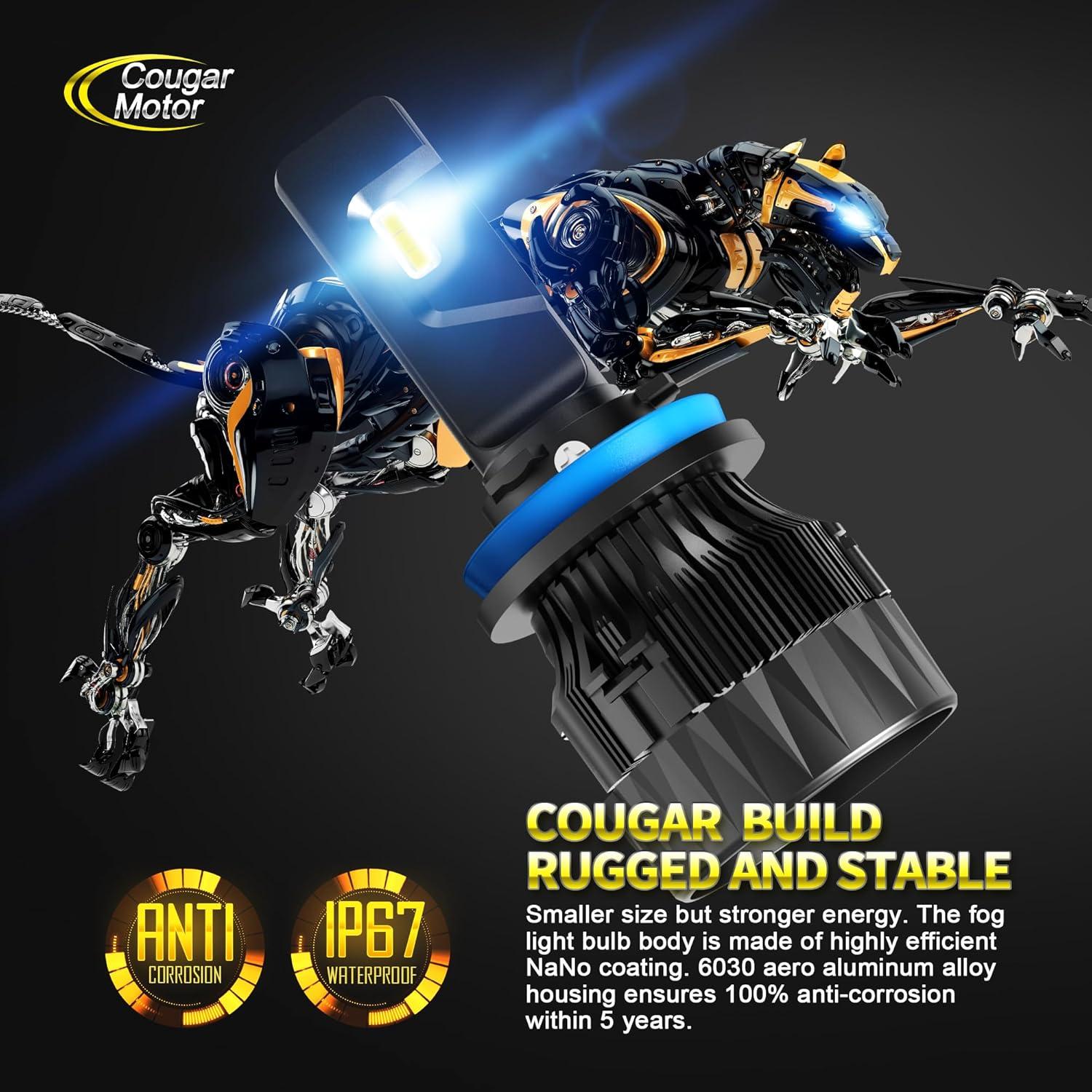 Bombillas de Luz de Niebla Cougar Motor 9005 H11 - Paquete de 4