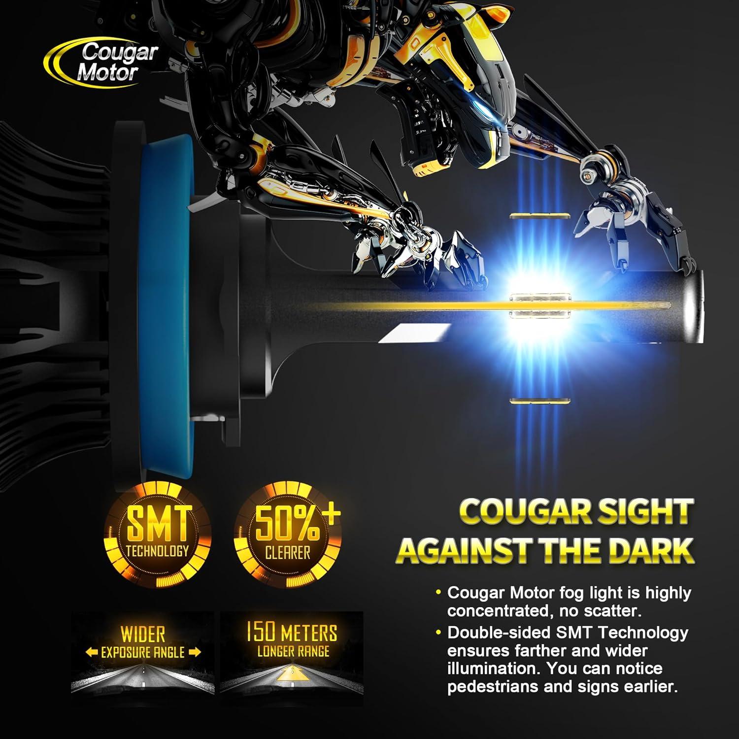 Bombillas de Luz de Niebla Cougar Motor 9005 H11 - Paquete de 4