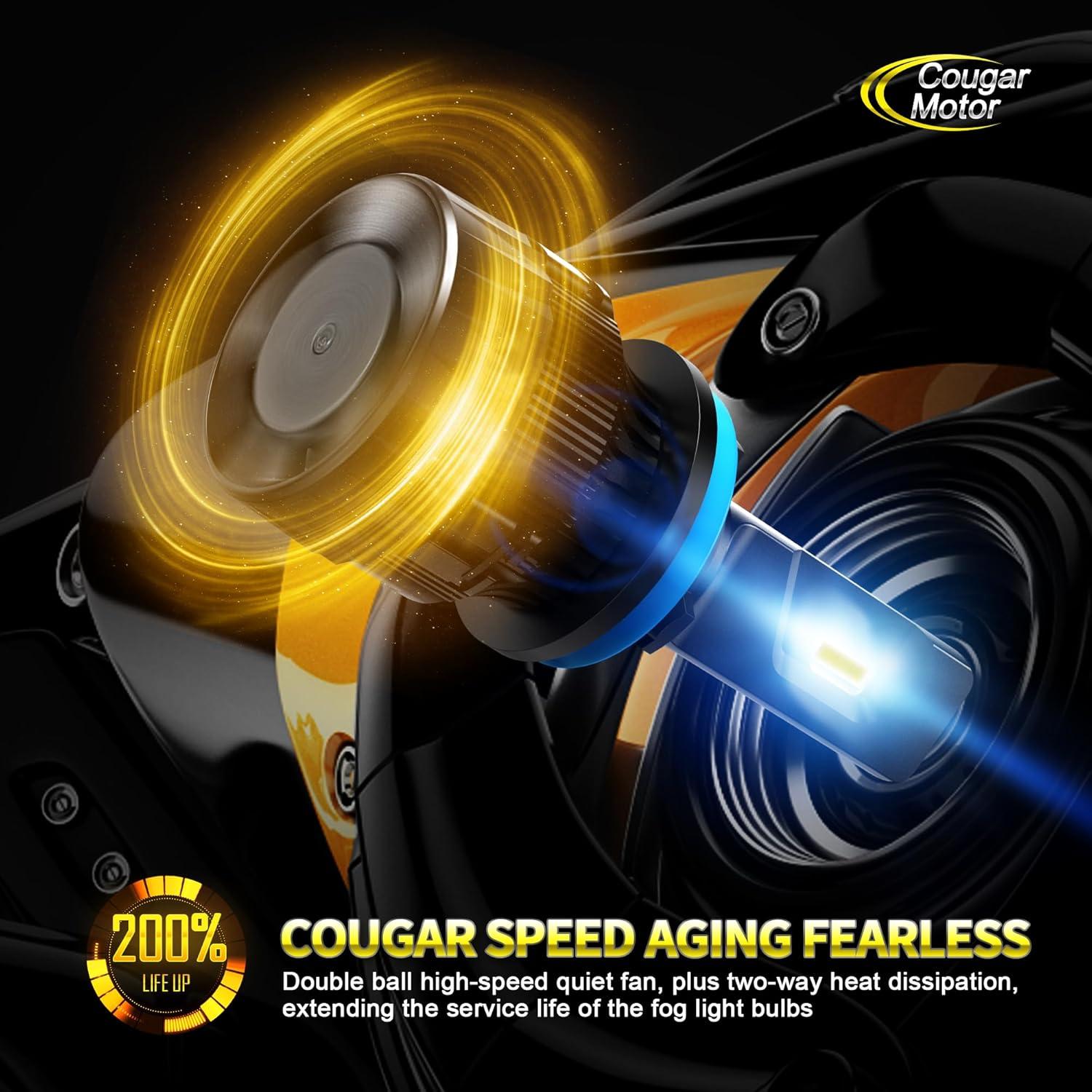 Bombillas de Luz de Niebla Cougar Motor 9005 H11 - Paquete de 4
