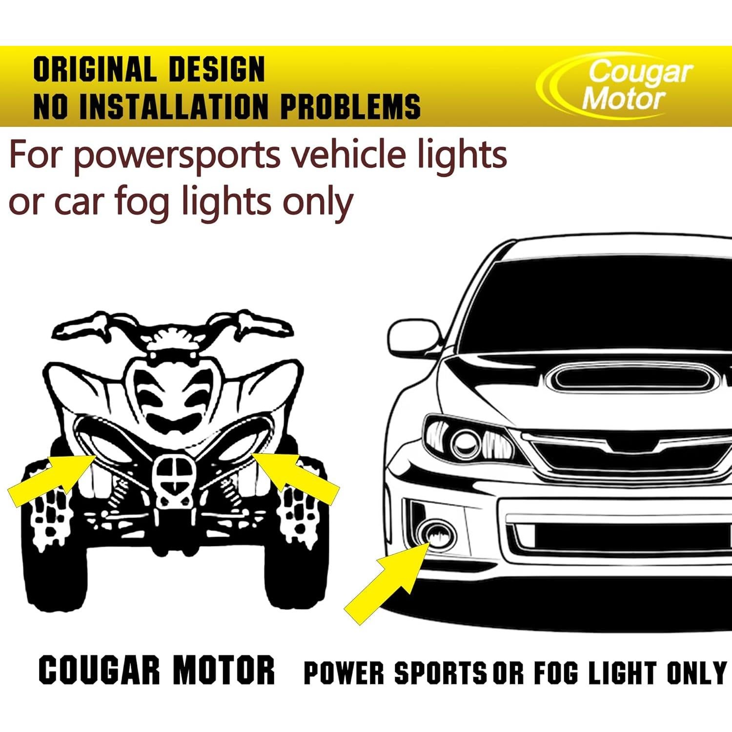 Bombillas de Luz de Niebla Cougar Motor 9005 H11 - Paquete de 4