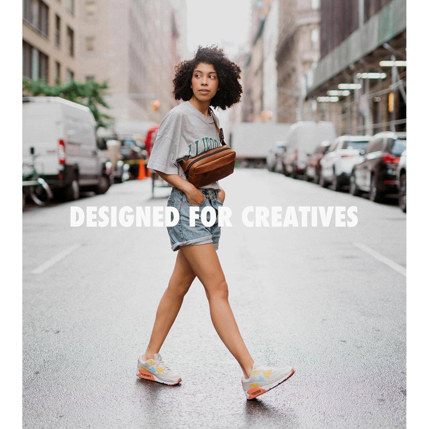 Bolsa Cruzada Compacta Evergreen Legacy Cuero Genuino Tan