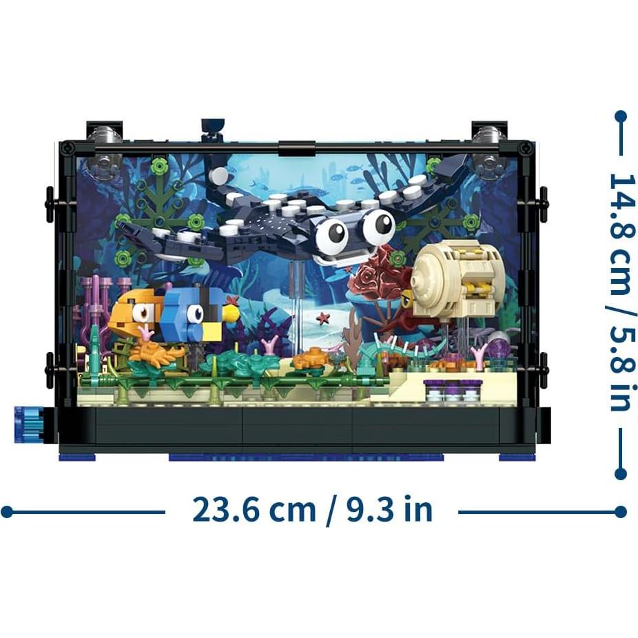 Conjunto de Bloques de Construcción RiceBlock 875 Piezas Acuario