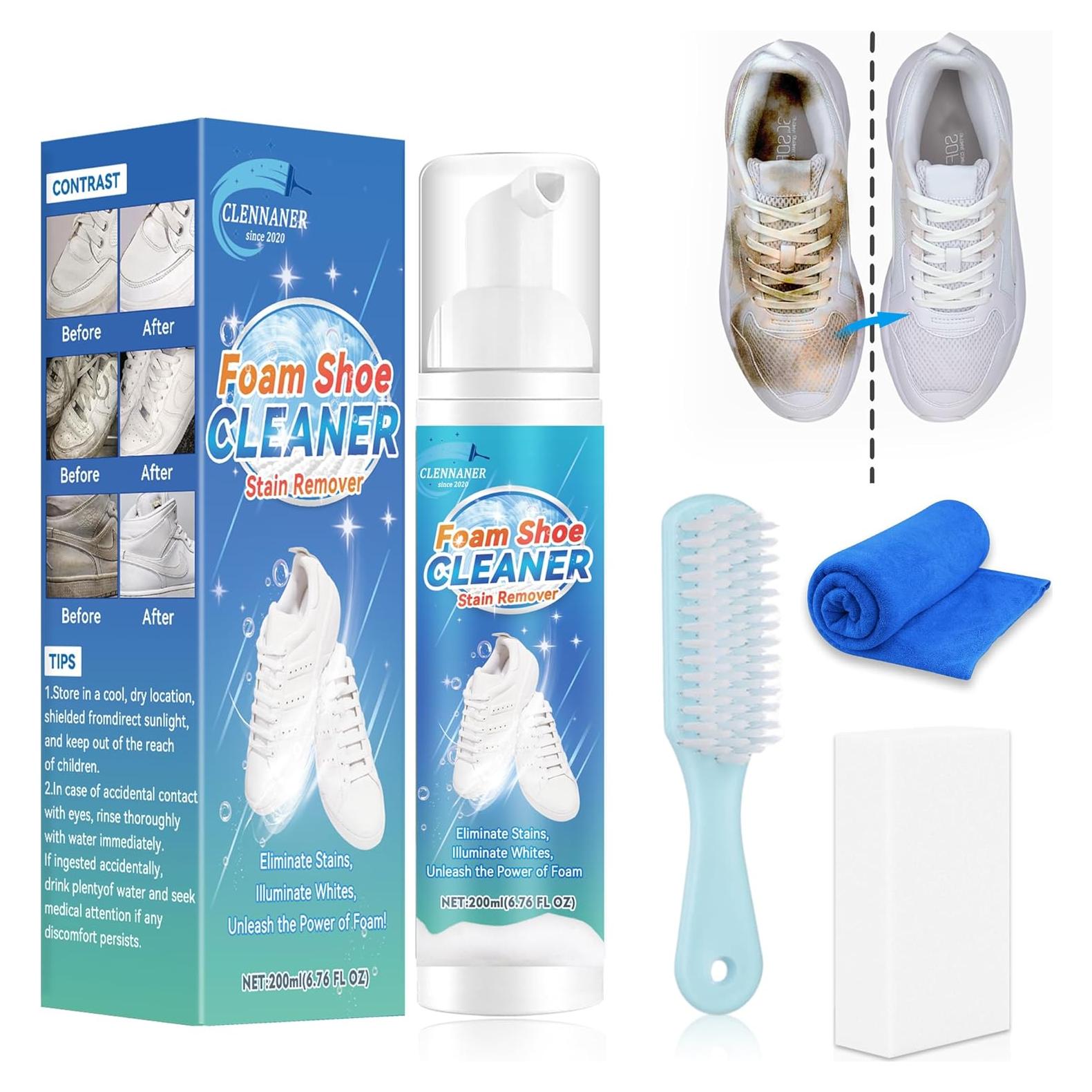 Kit Limpiador de Zapatos Blanco 191g con Cepillo y Toalla