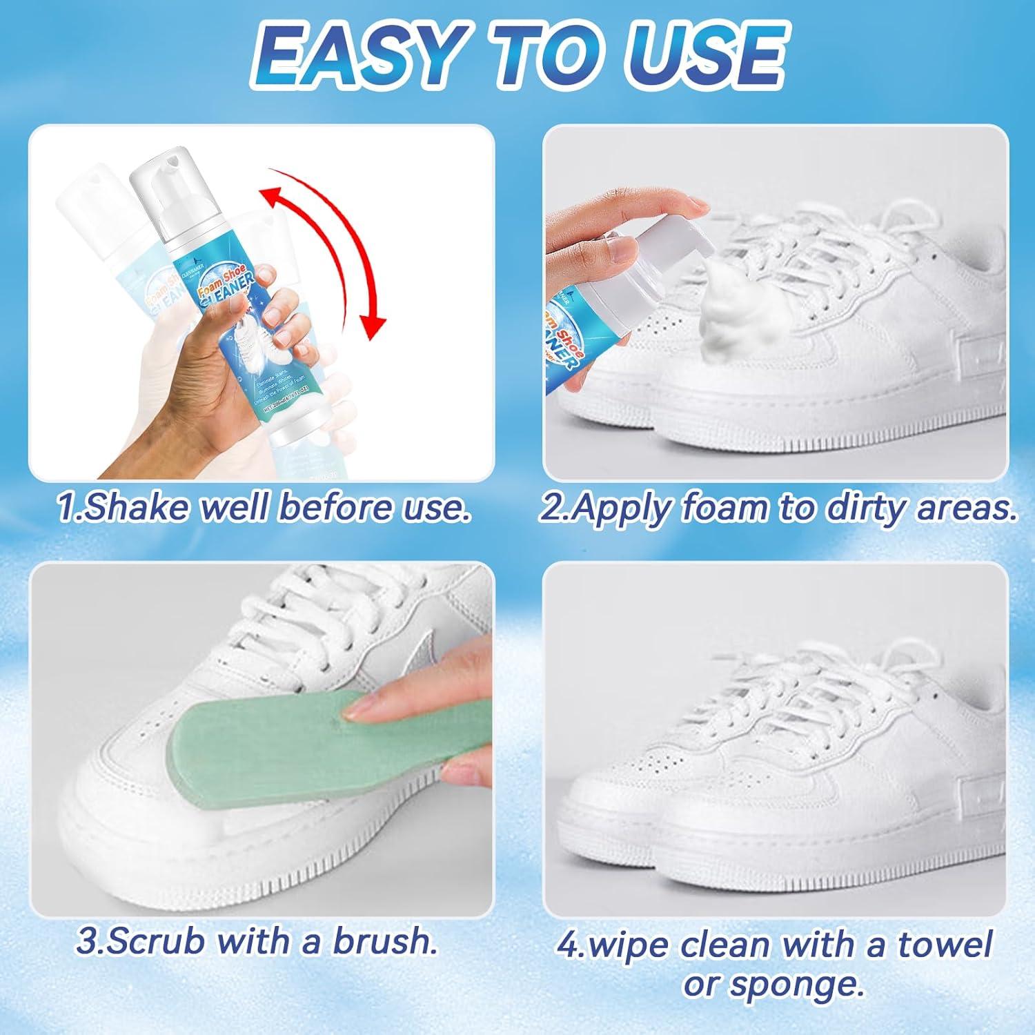 Kit Limpiador de Zapatos Blanco 191g con Cepillo y Toalla