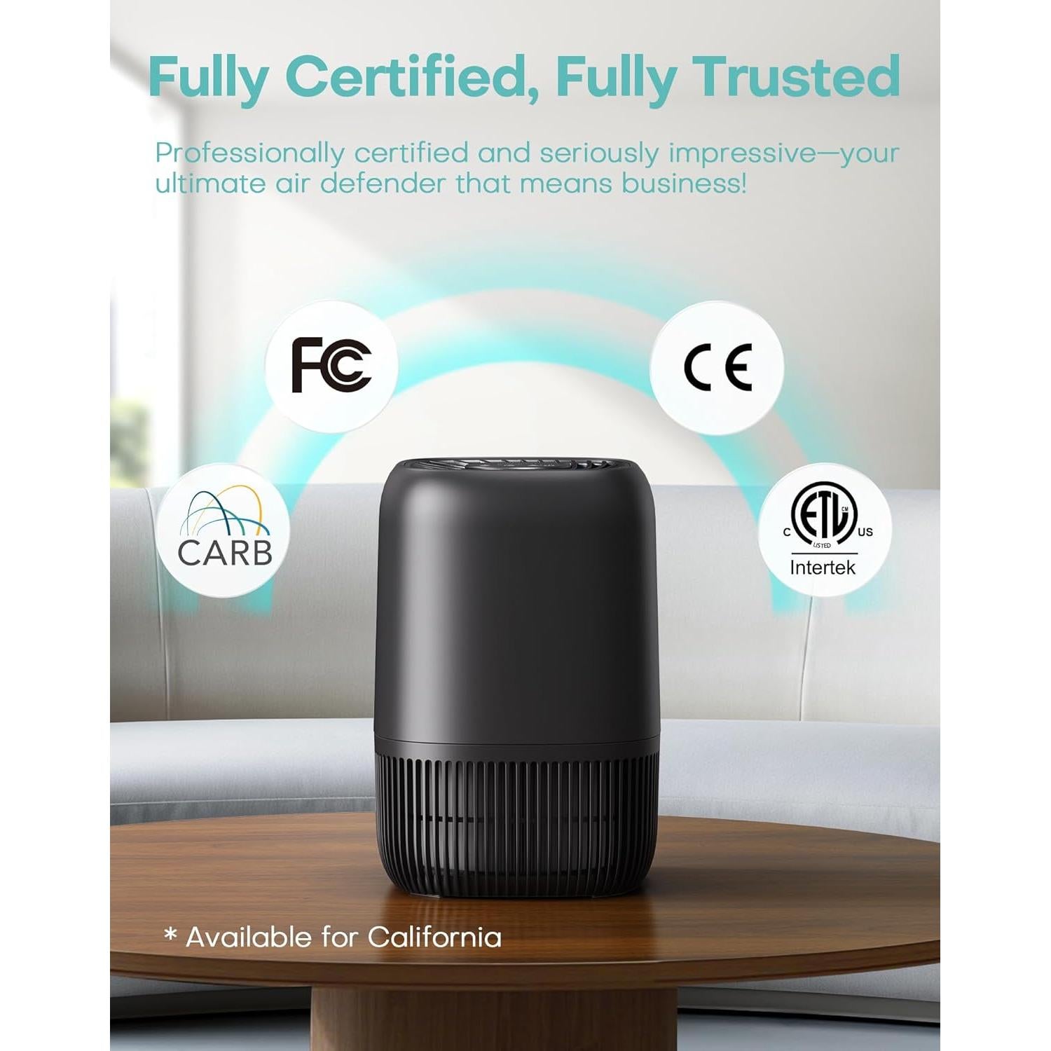 Purificador de Aire HEPA VOOPNU DH-JH12 Negro 99.97% 250 m²