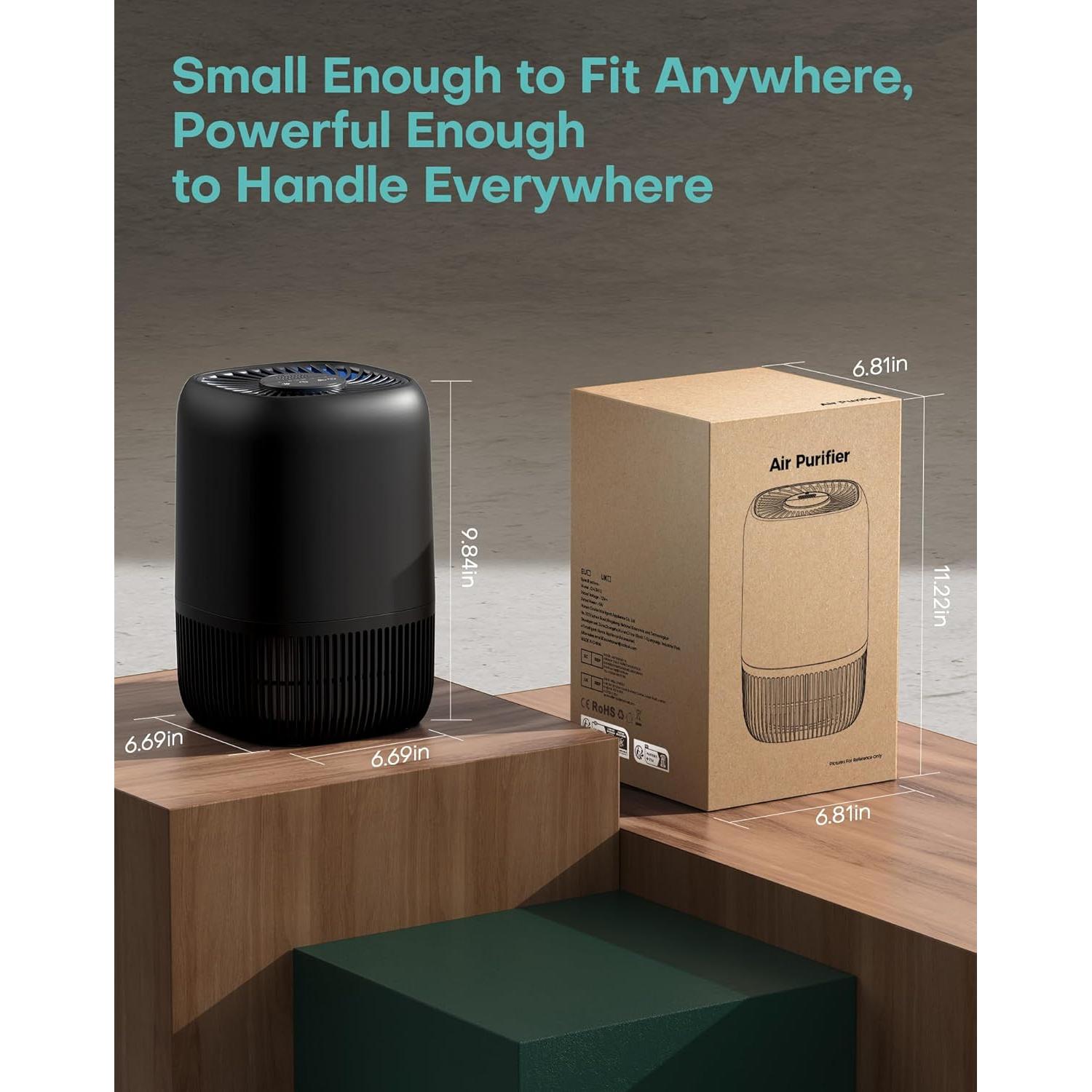 Purificador de Aire HEPA VOOPNU DH-JH12 Negro 99.97% 250 m²