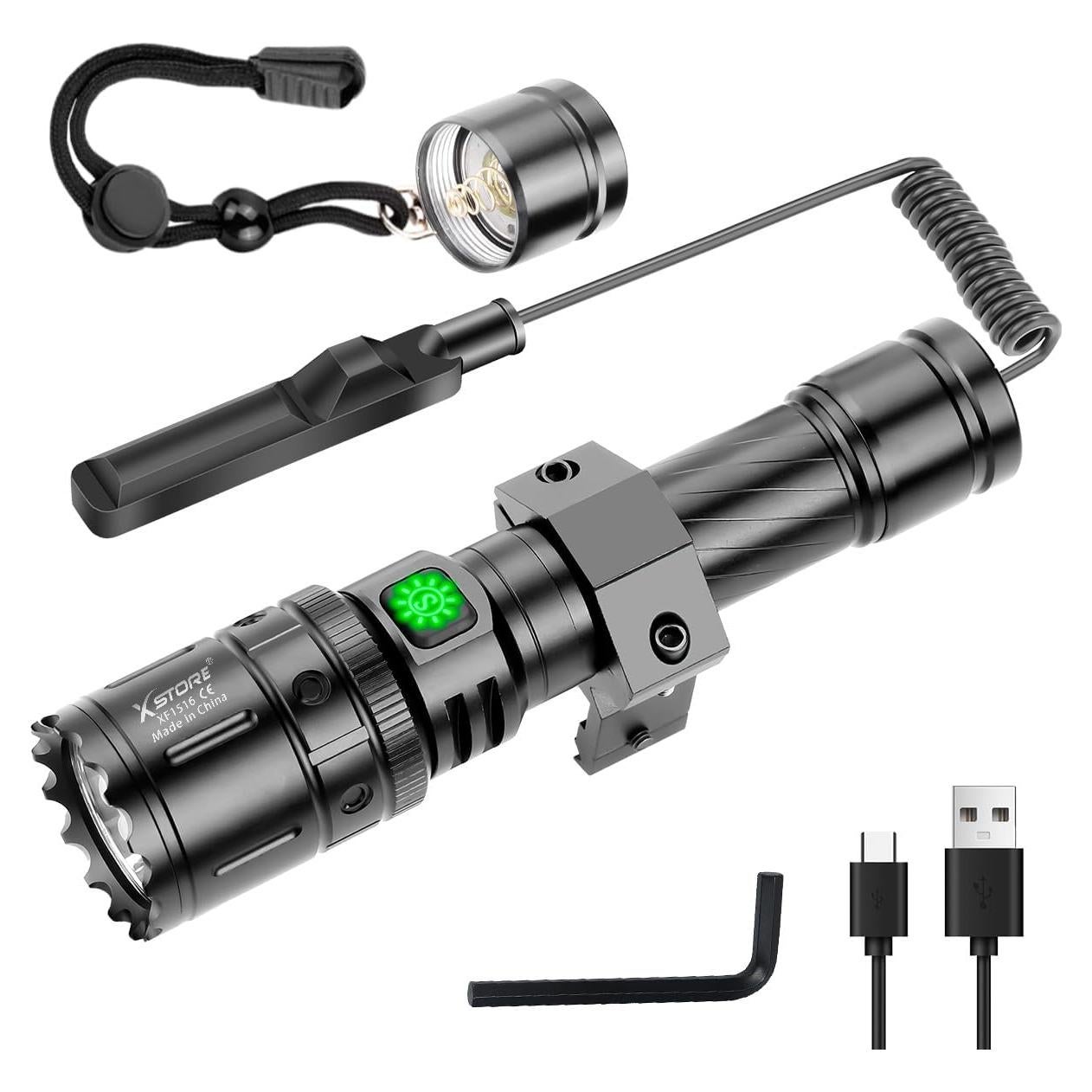 Linterna táctica recargable X.STORE para riel Picatinny