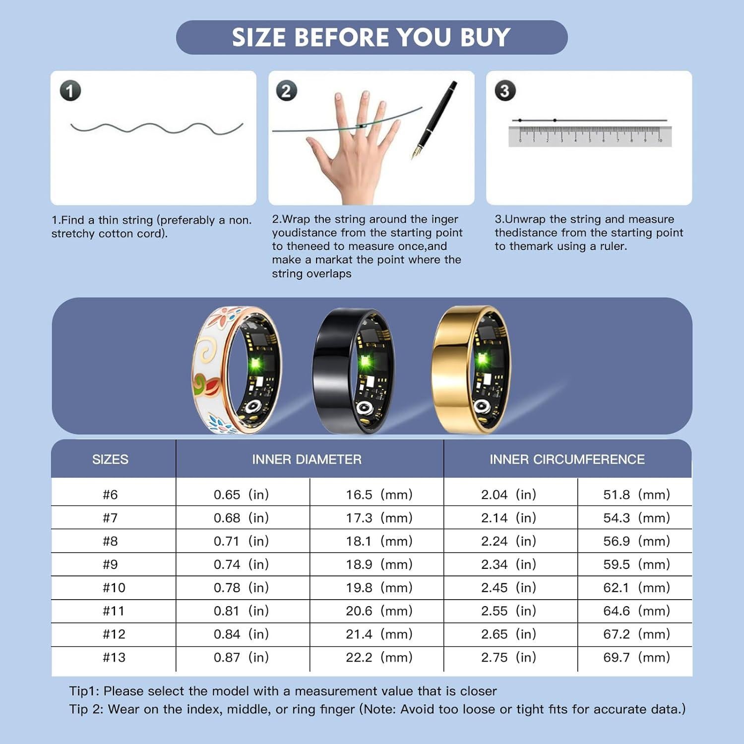 Anillo Inteligente Kuxlagz #6 para Salud y Fitness - Monitoreo Cardíaco