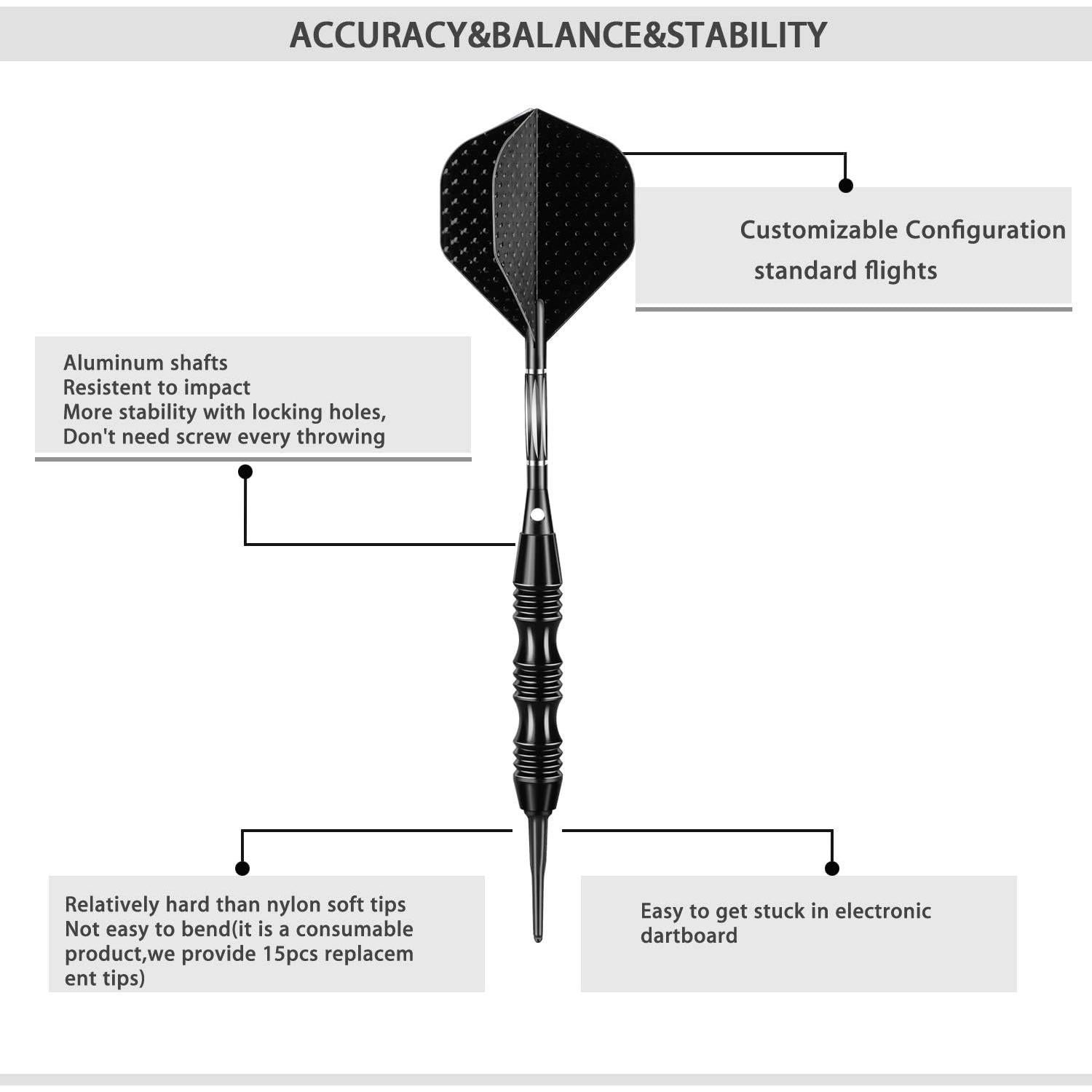 Juego de Dardos de Punta Suave Sanfeng 20g con Estuche