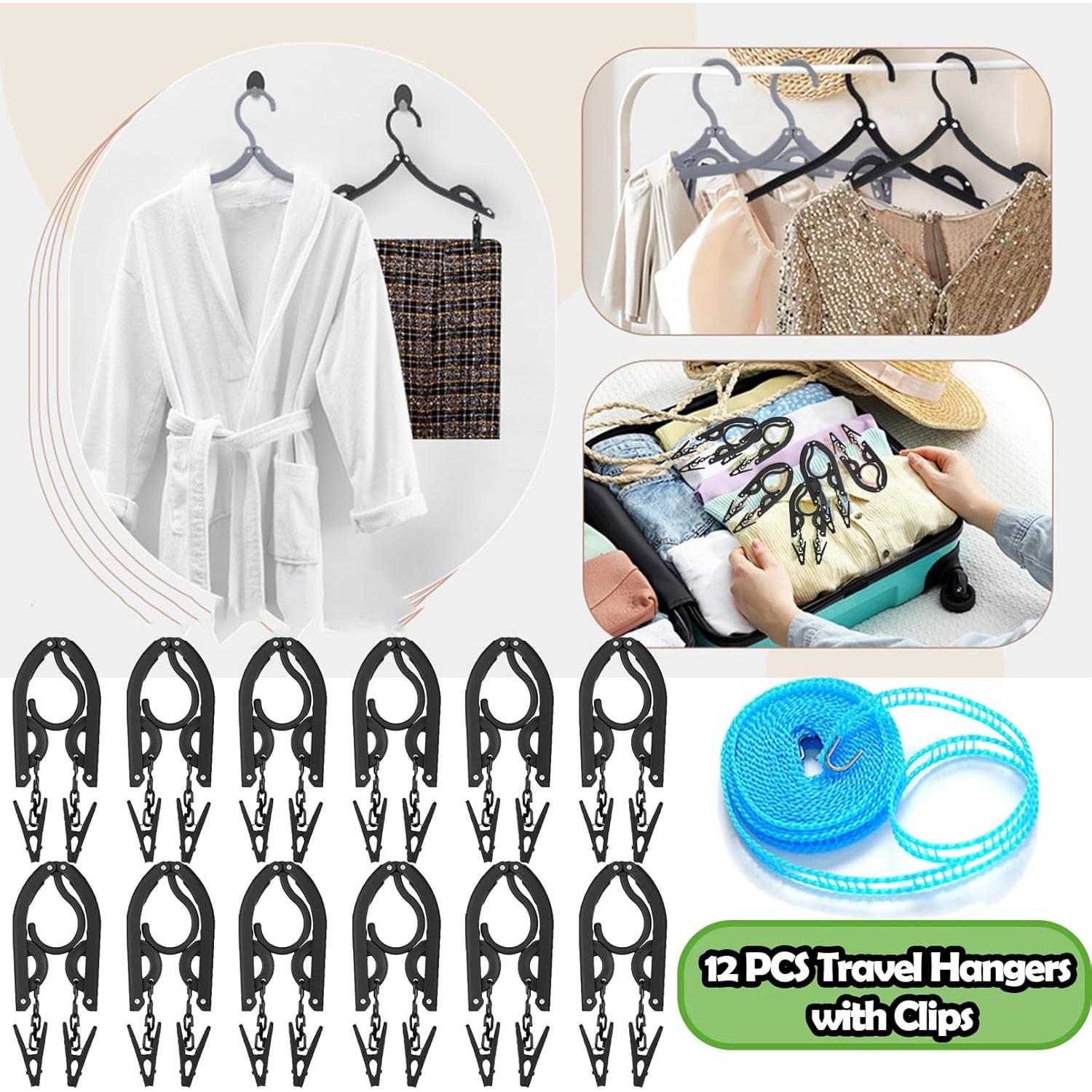 12 Perchas de Viaje Plegables Antideslizantes ddseexhe
