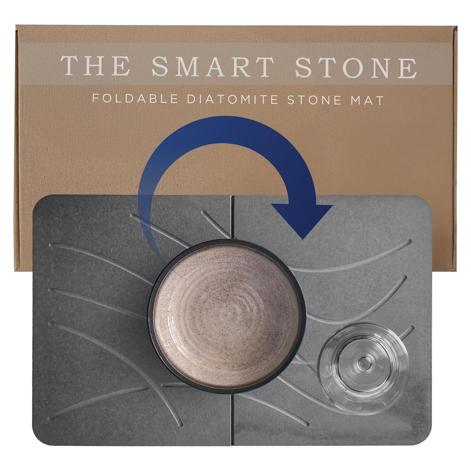 Alfombrilla de Secado de Piedra Diatomácea 60x39 cm Gris Oscuro