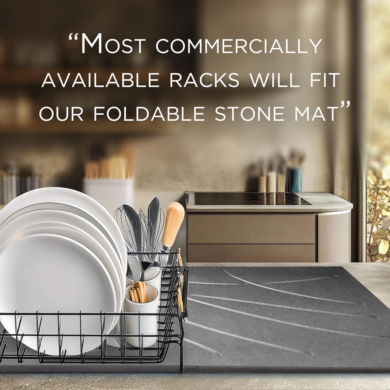 Alfombrilla de Secado de Piedra Diatomácea 60x39 cm Gris Oscuro