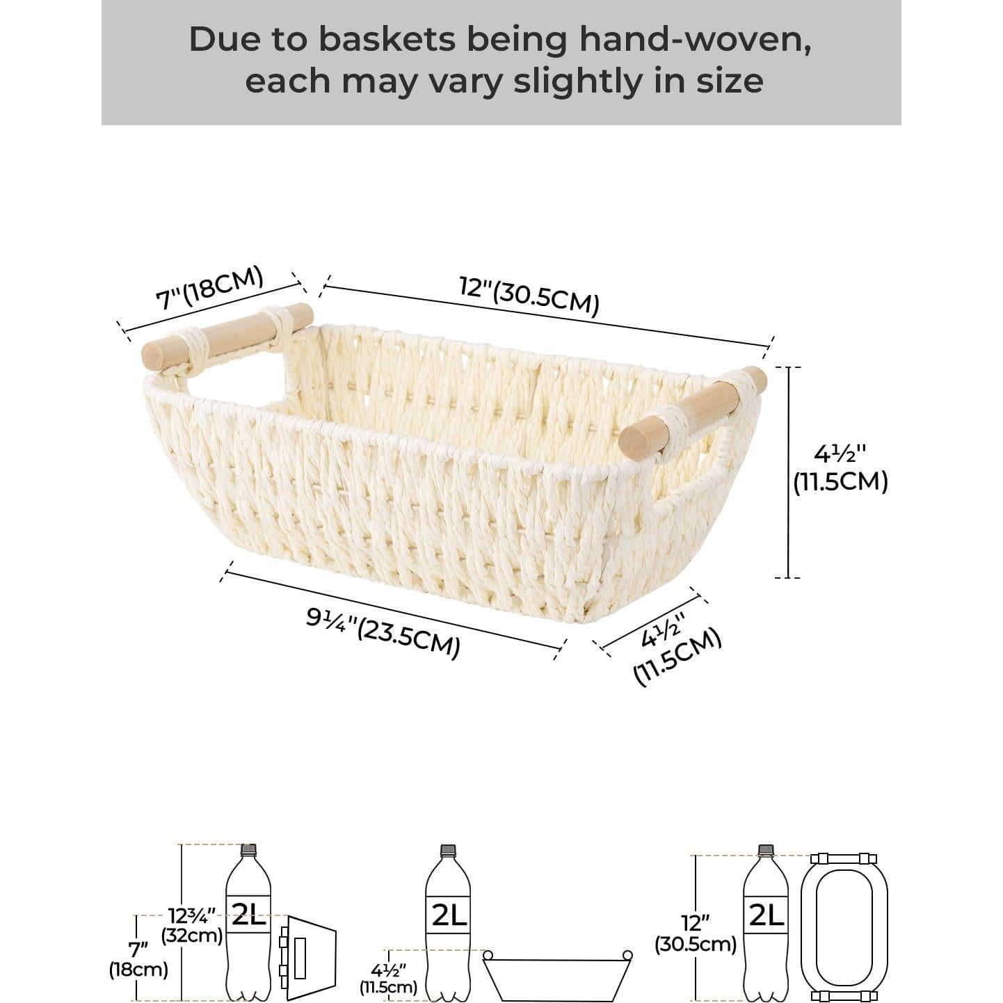 Cesta Redonda Beige StorageWorks de Papel - Set de 2