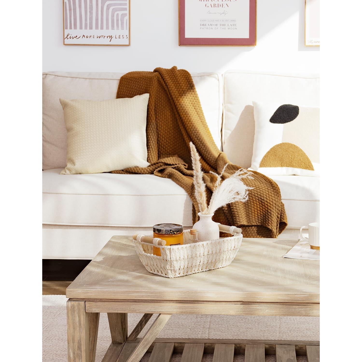 Cesta Redonda Beige StorageWorks de Papel - Set de 2