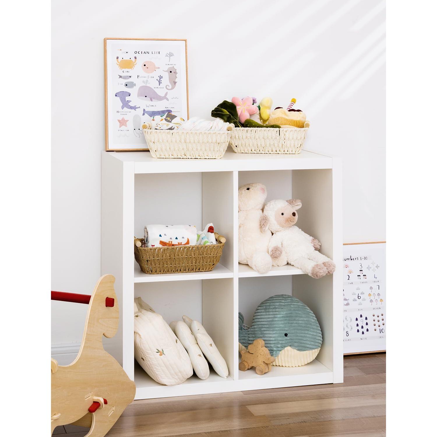Cesta Redonda Beige StorageWorks de Papel - Set de 2