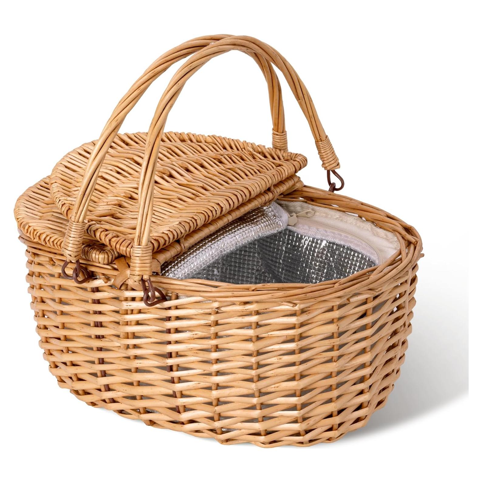 Cesta de Picnic GRANNY SAYS de Mimbre Aislada 40x30cm