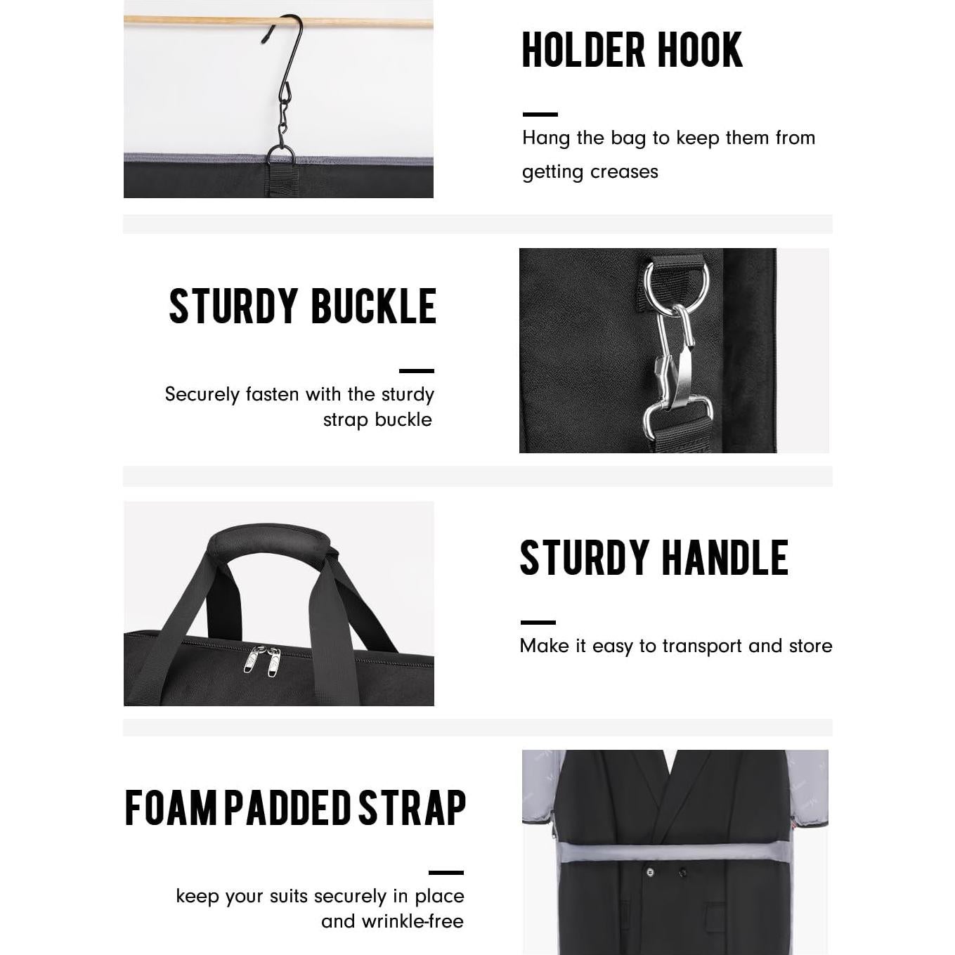 Bolsa de Traje MATEIN Doble Capa para 6 Trajes Negra