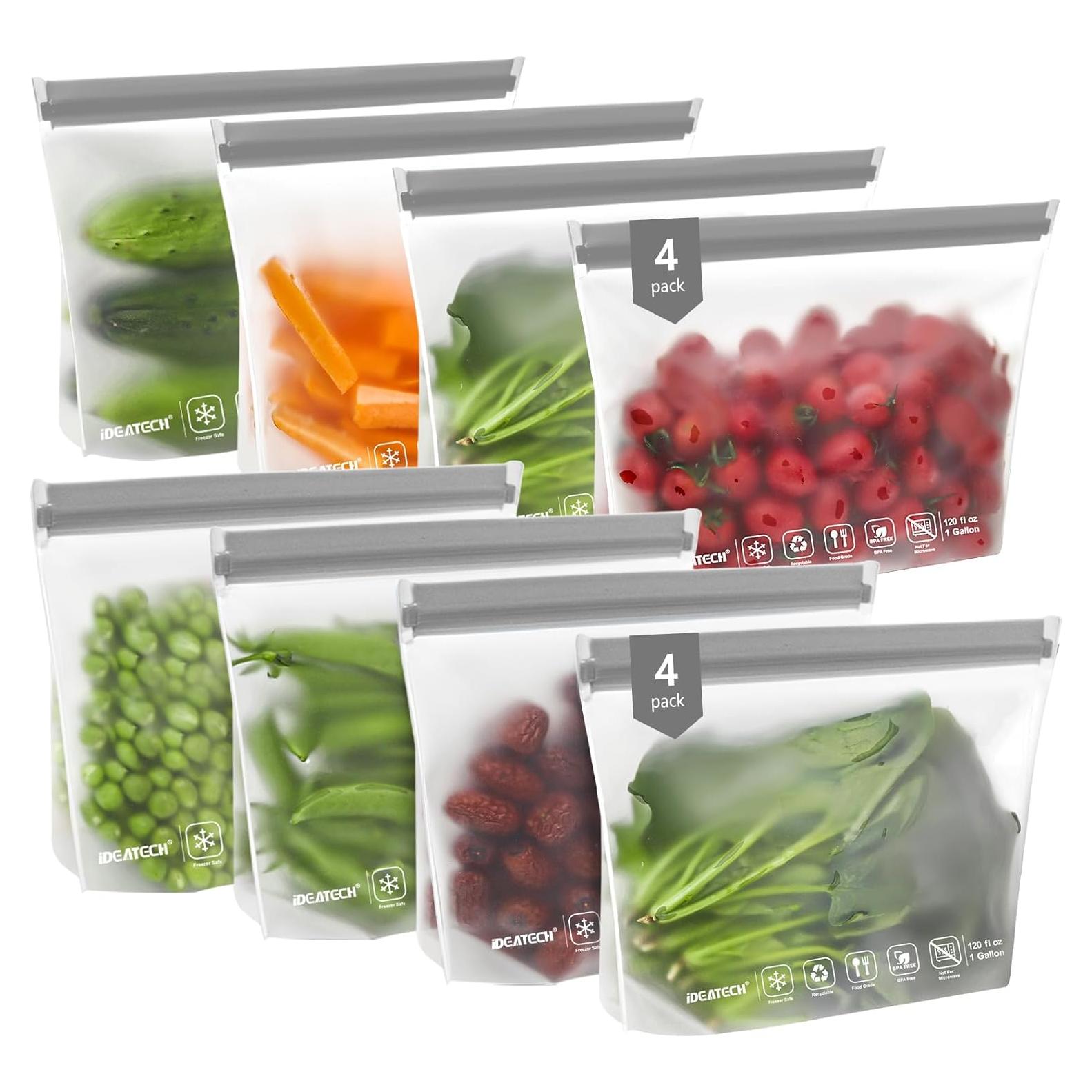 IDEATECH Bolsas Reutilizables para Alimentos 8L Gris PEVA