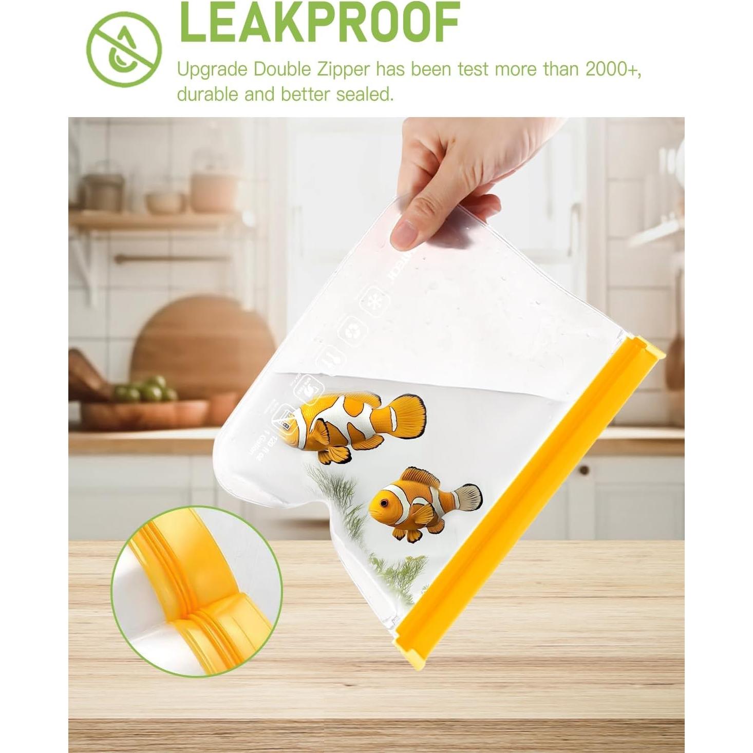 IDEATECH Bolsas Reutilizables para Alimentos 8L Gris PEVA