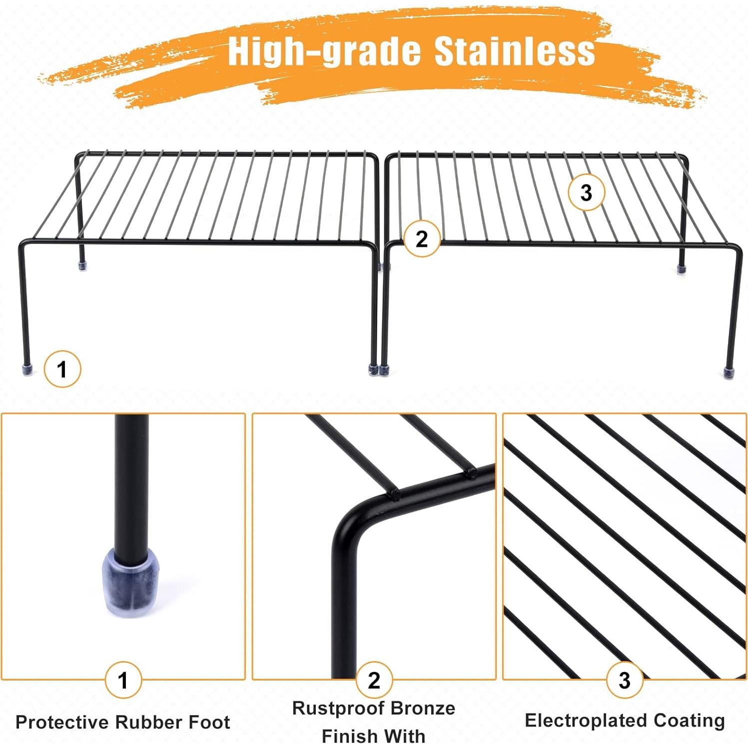 Estante de Almacenamiento SIBAO 2 Niveles Negro 33.4x25.9cm
