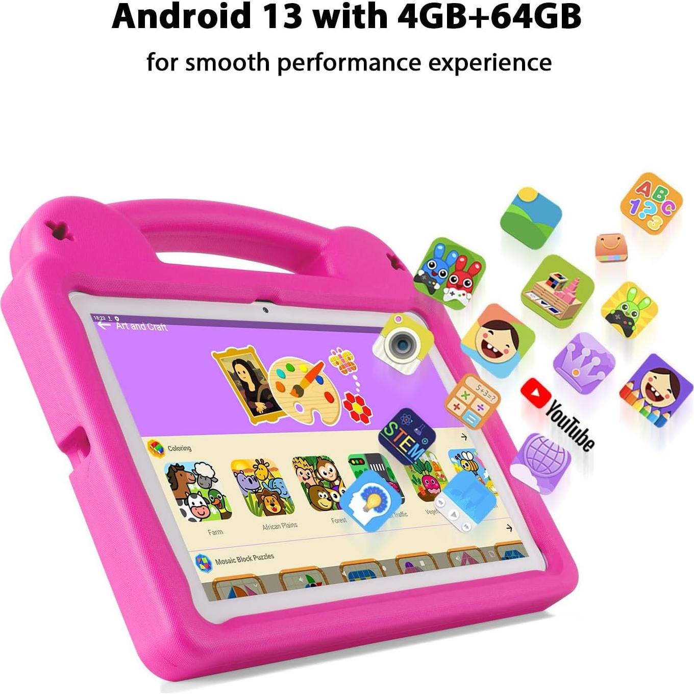 Tableta para Niños Paitanry R16PRO 10.1" HD 8GB RAM Rosa