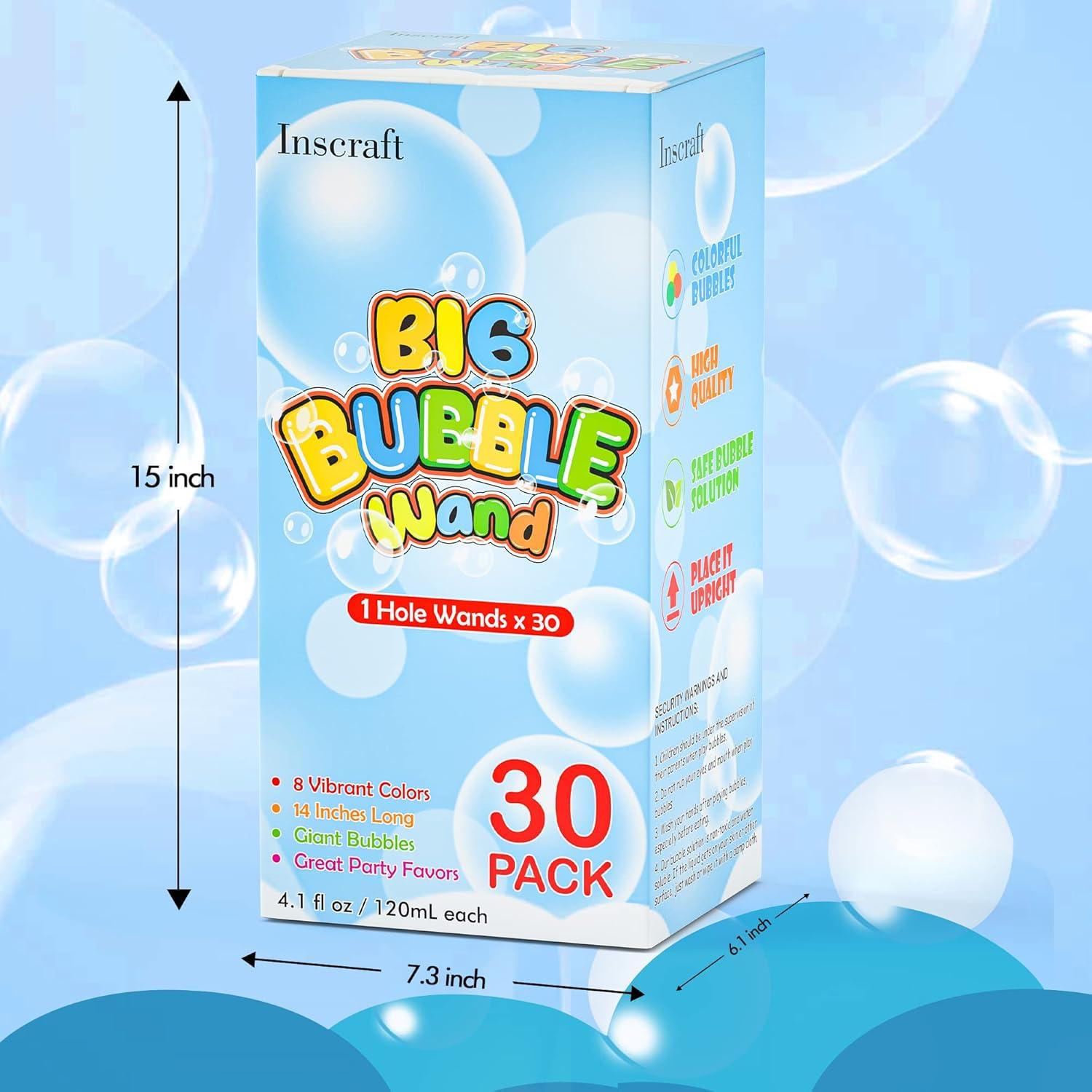 Paquete de 30 Varitas de Burbujas Inscraft 35.56 cm 8 Colores