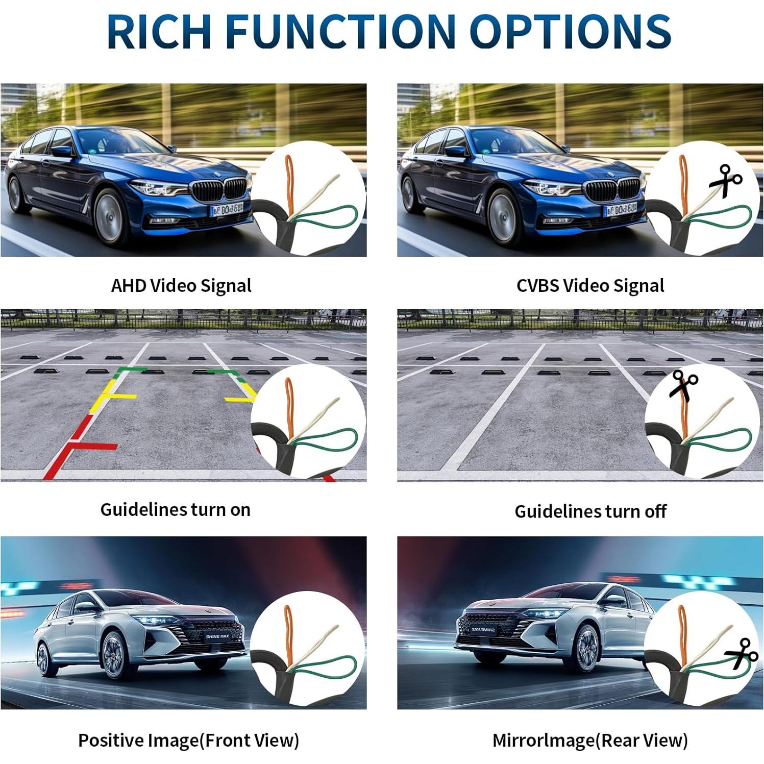 Cámara de Respaldo HD Xiaofeige con Visión Nocturna 170°
