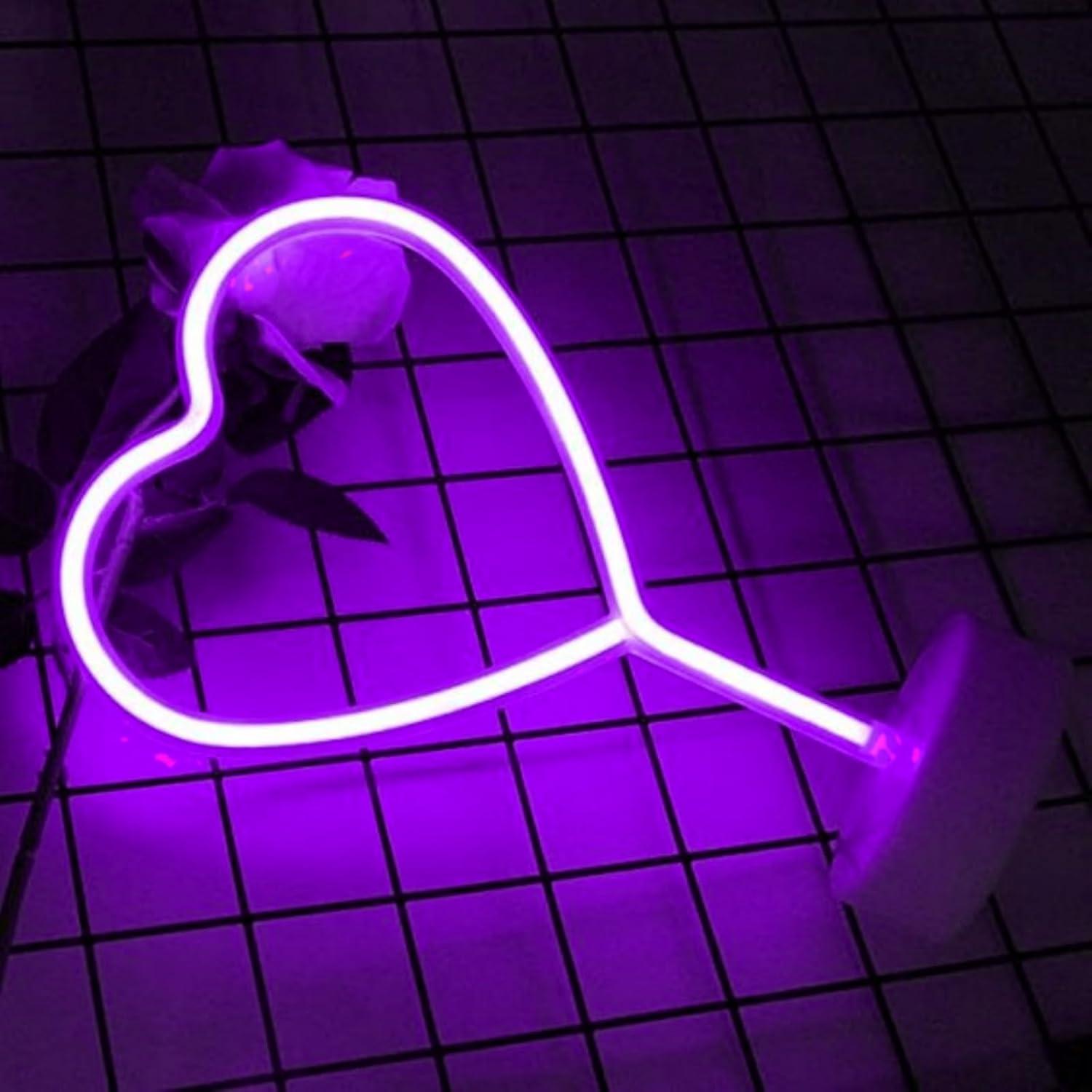 Luz de Neón Corazón LED UrsaMajor - Paquete de 2 Rosa y Púrpura