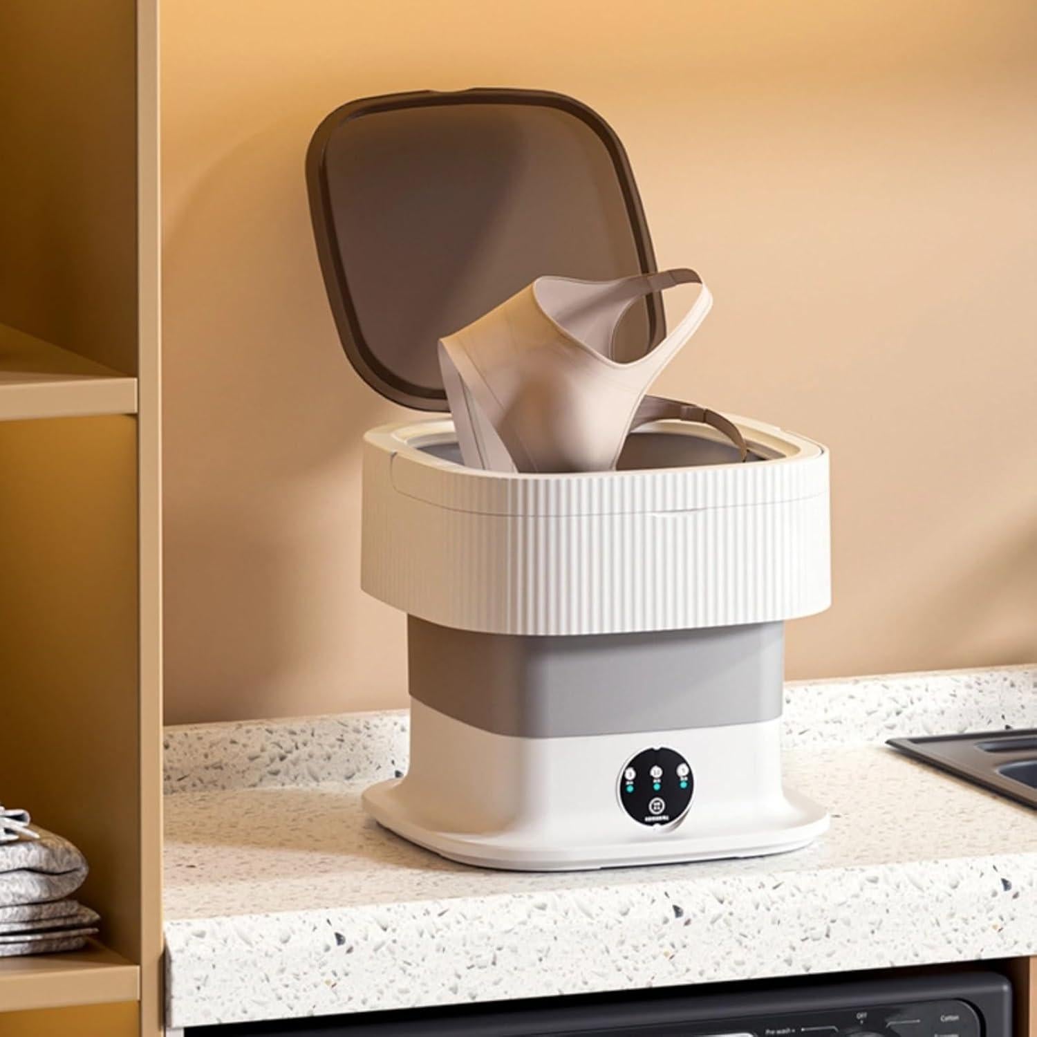 Mini Lavadora Plegable Tomantery 10L con Secadora Gris