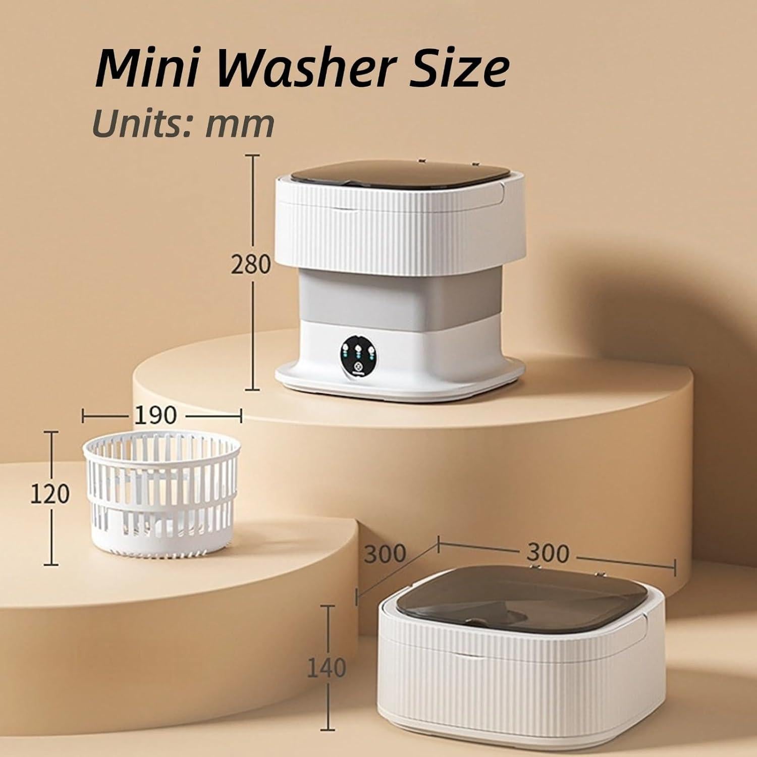 Mini Lavadora Plegable Tomantery 10L con Secadora Gris