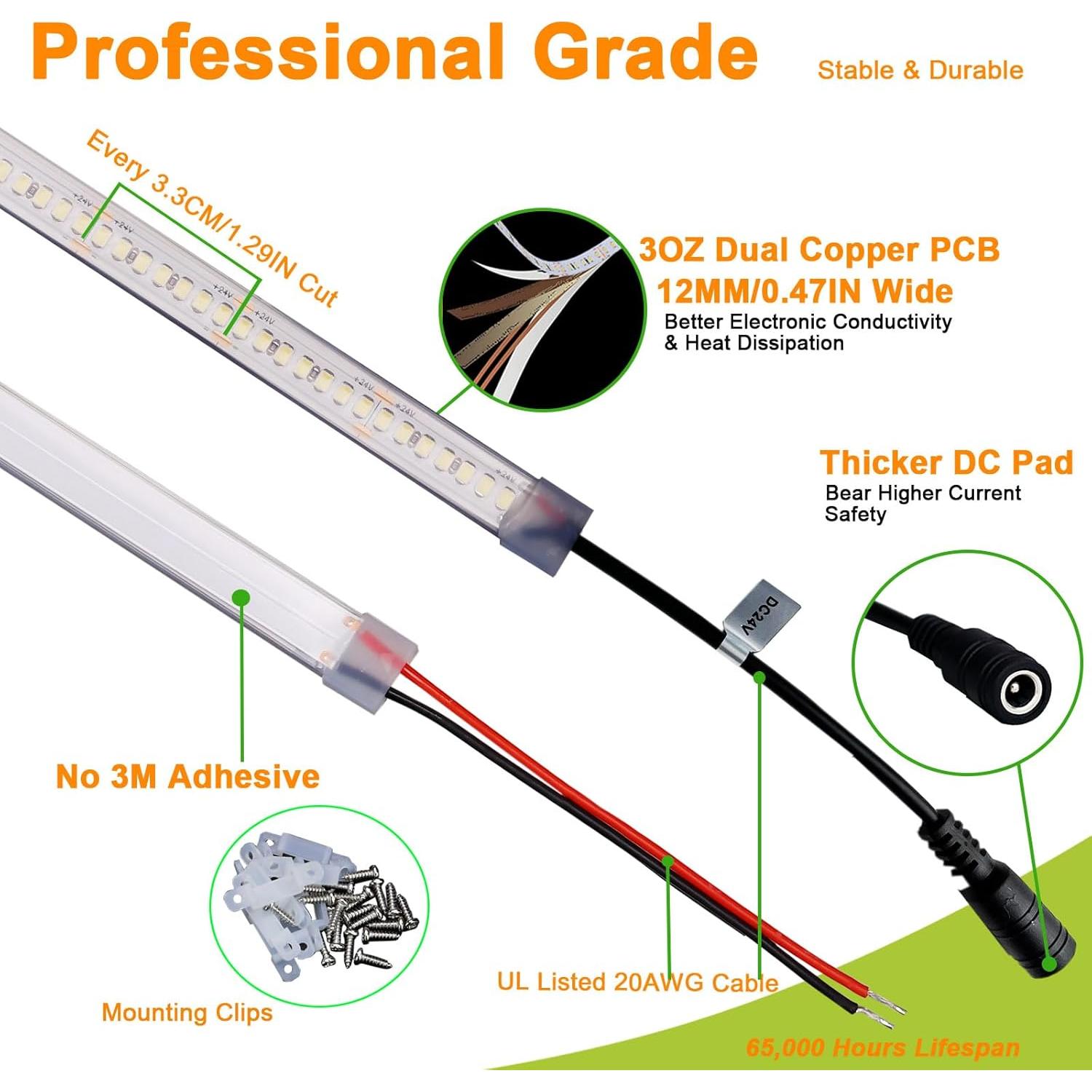 Tira LED JOYLIT 24V 5M IP67 3000K Blanco Cálido 793lm/m
