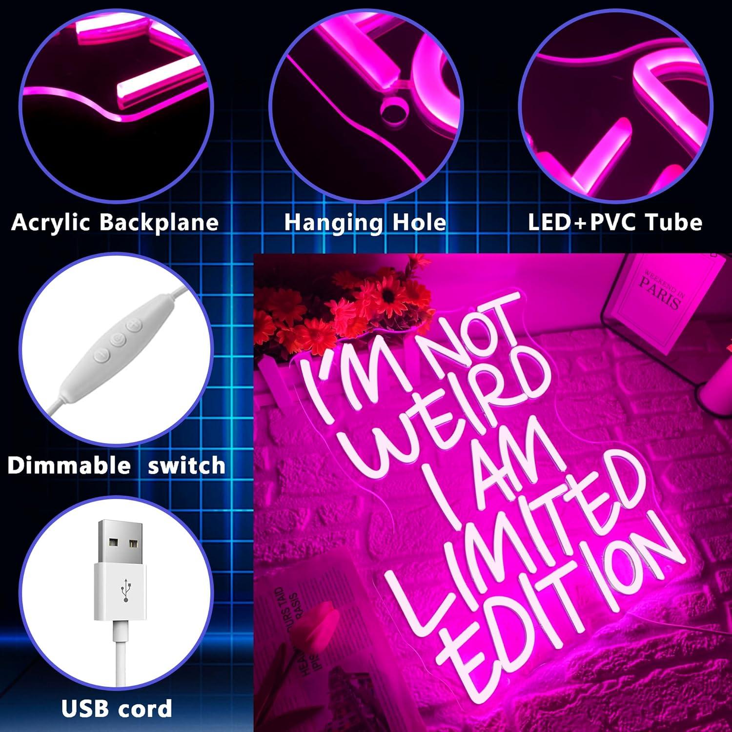 Letrero de Neón LED Rosa Regulable Gippro 39.9x32.3 cm