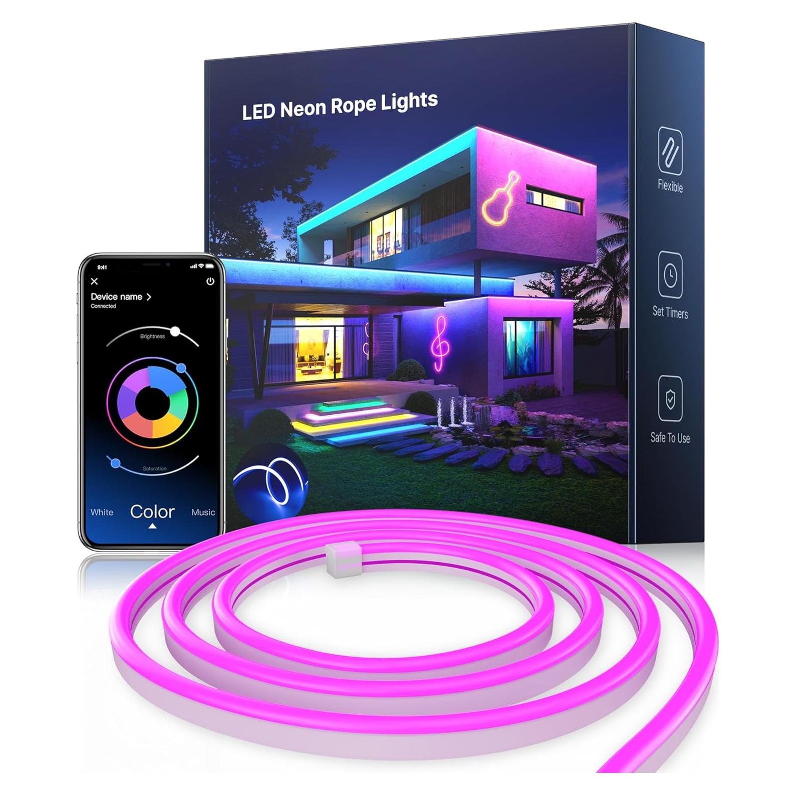 Tira de Luz LED Neón 5M Nexillumi IP67 RGB con Control Remoto