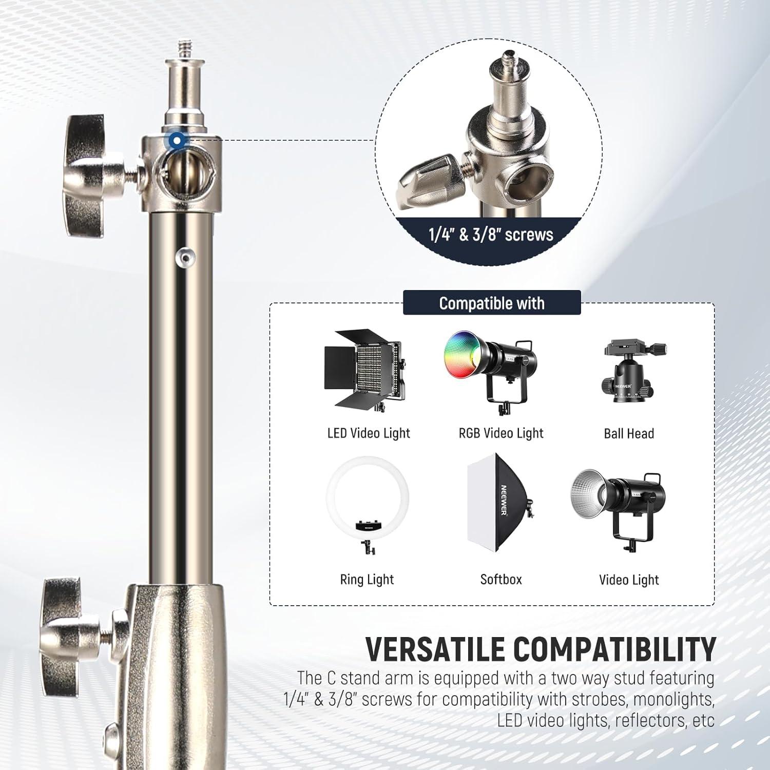 Brazo de Extensión NEEWER DS021 Acero Inoxidable 98-168.5cm