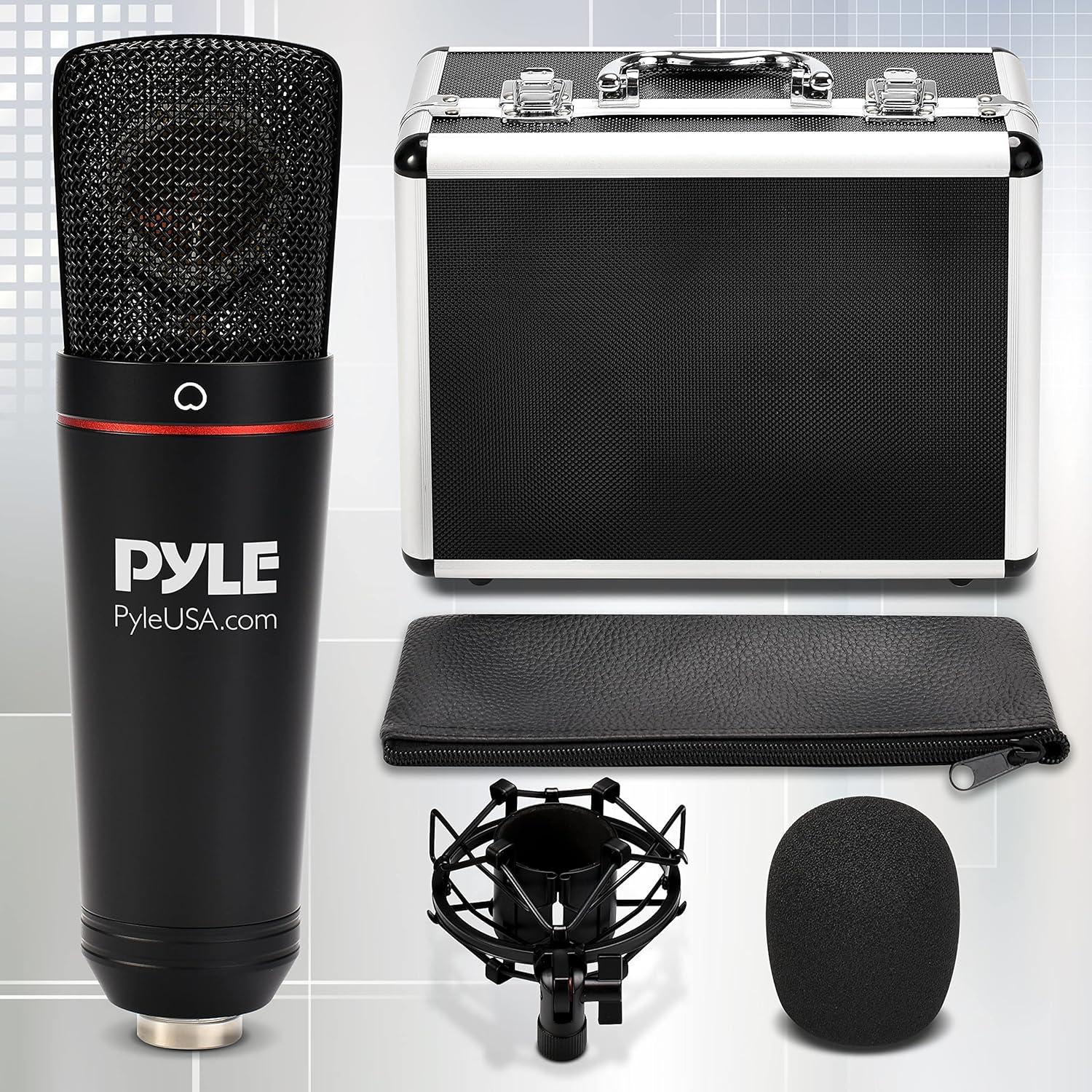 Micrófono de Estudio XLR Pyle con Soporte y Filtro Antipop