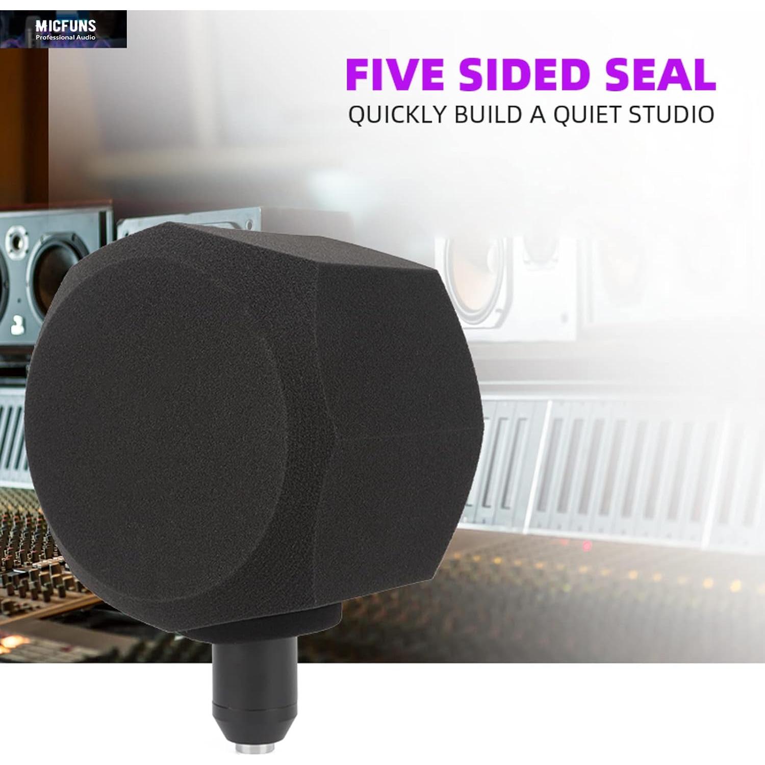 Filtro Antipop para Micrófono de Estudio F3 - Negro, 22x21x18cm