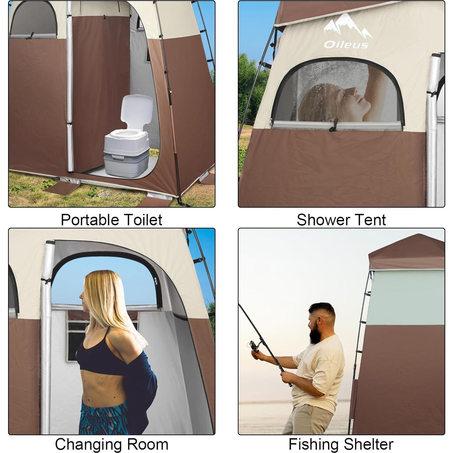 Tienda de Privacidad Pop Up Oileus Doble-Café 2 Habitaciones