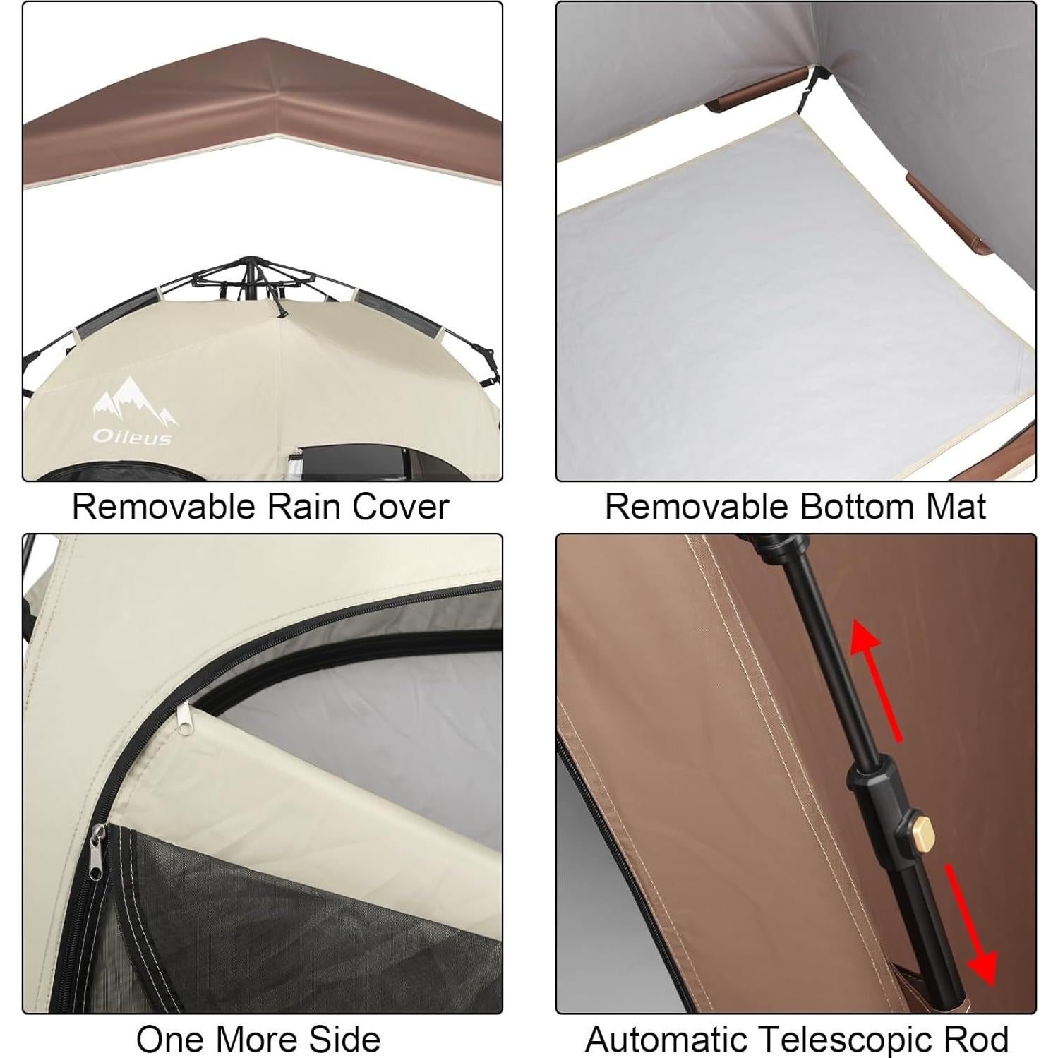 Tienda de Privacidad Pop Up Oileus Doble-Café 2 Habitaciones