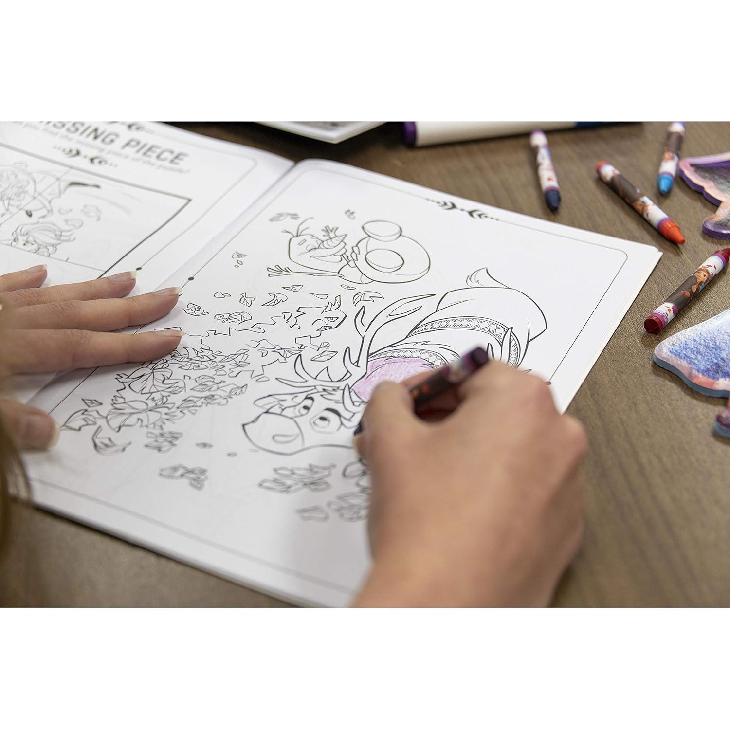 Set de Colorear Disney Frozen 2 Anna y Elsa con Crayones