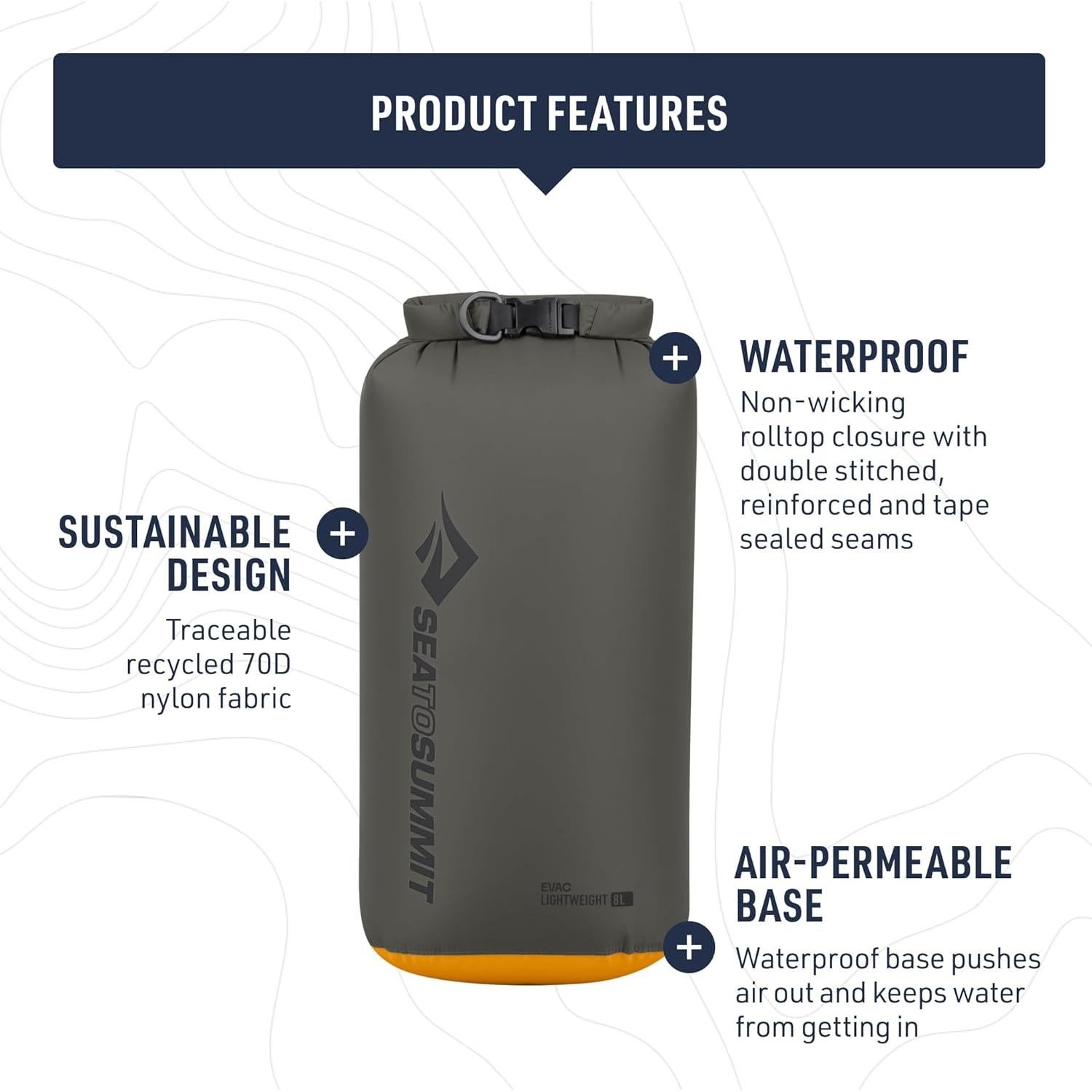 Bolsa Secadora eVac Sea to Summit 3L Negro Beluga Impermeable