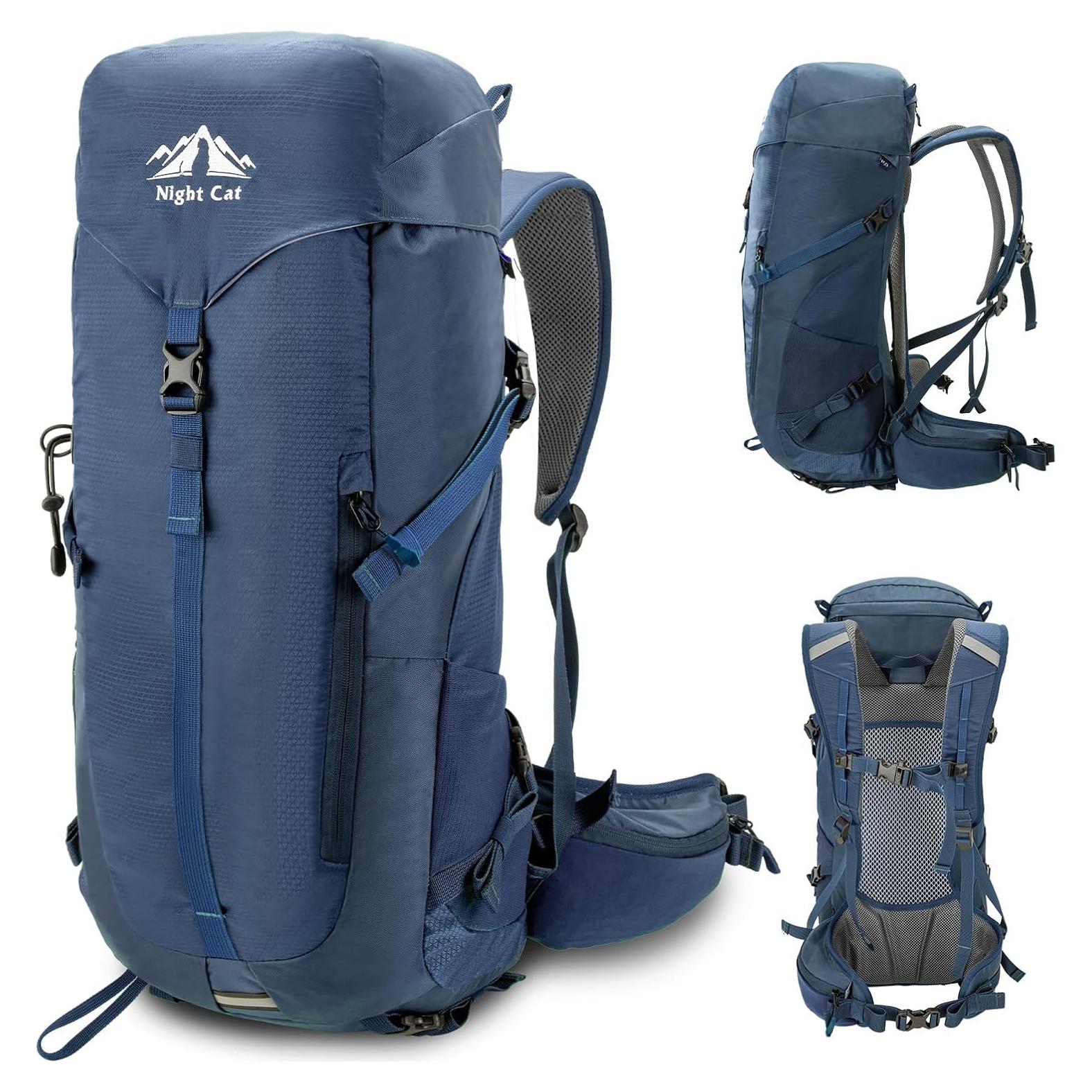 Mochila de senderismo 30L Night Cat impermeable azul