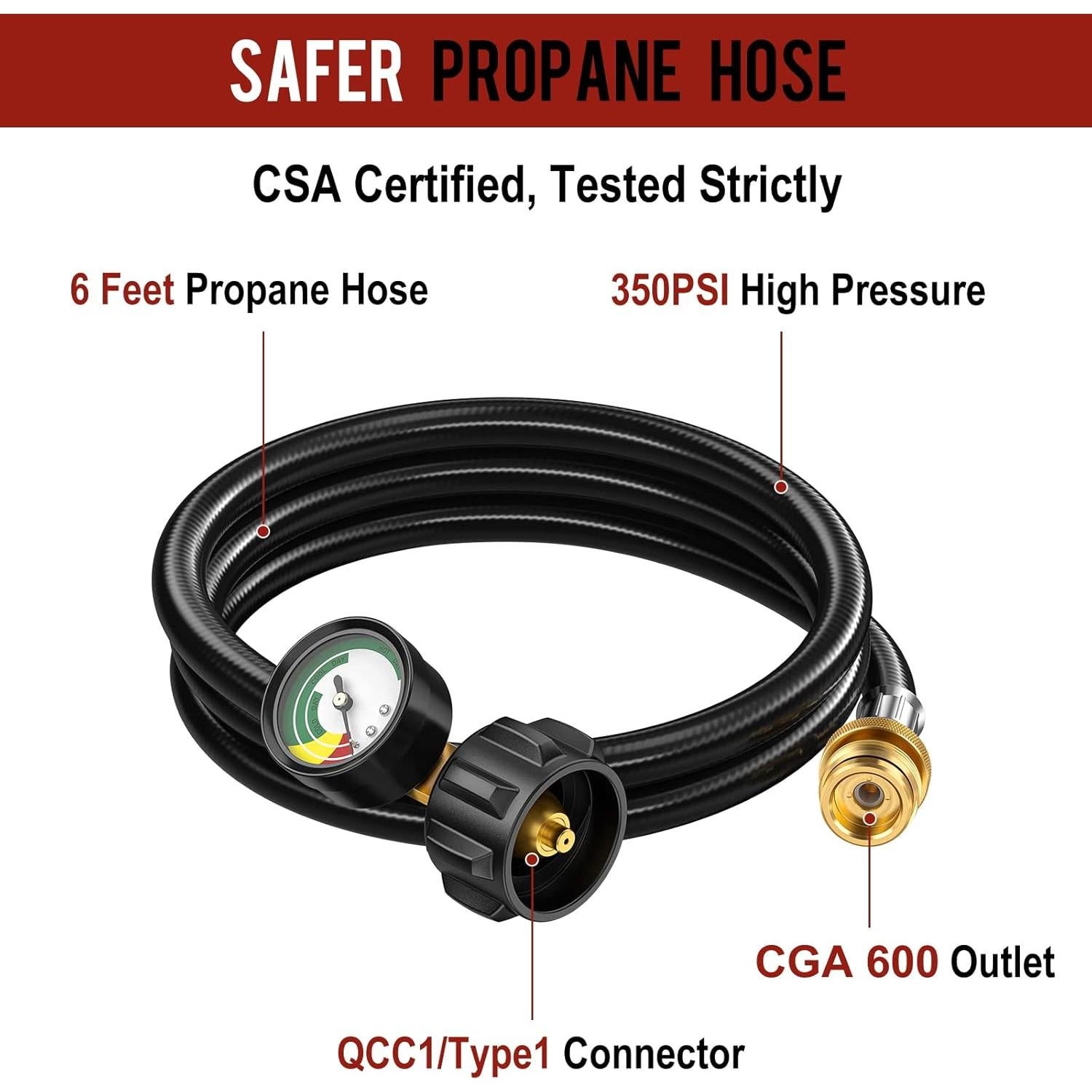 Adaptador de Manguera de Propano GasXpert 1lb a 20lb 1.83m