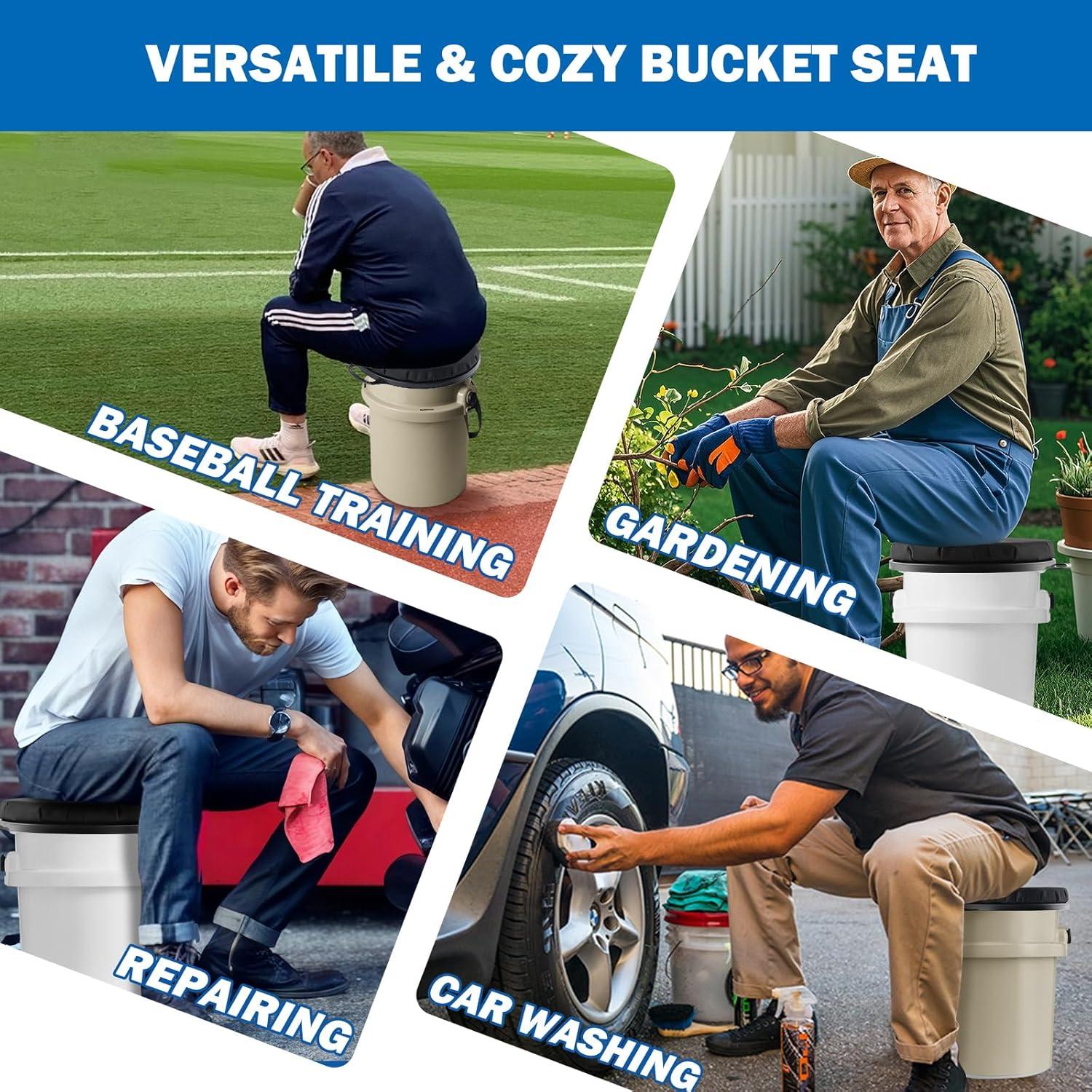 Asiento de Cubo de 5 Galones Ironraw Camuflaje Acolchado