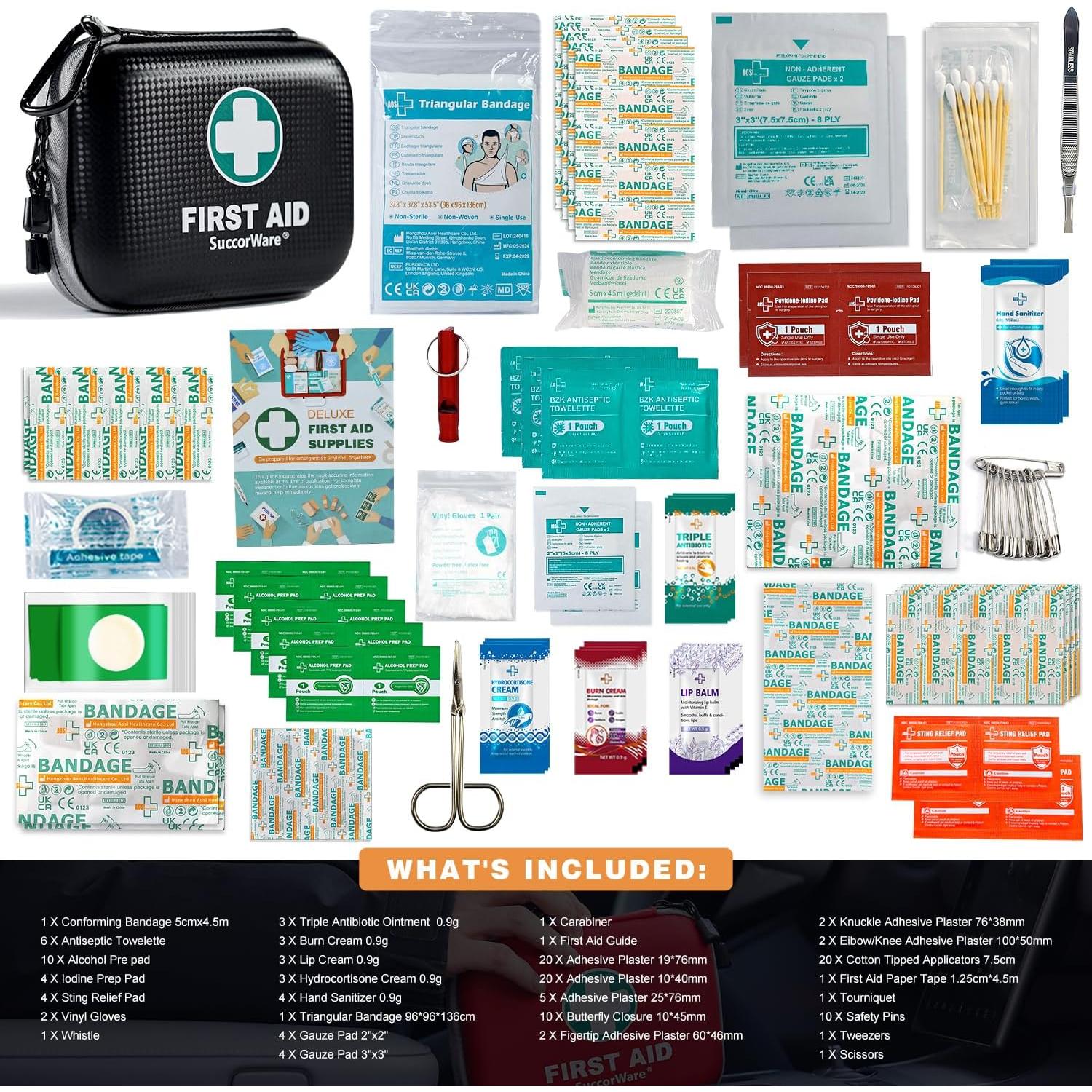 Kit de Primeros Auxilios Mini SuccorWare 150 Piezas Negro