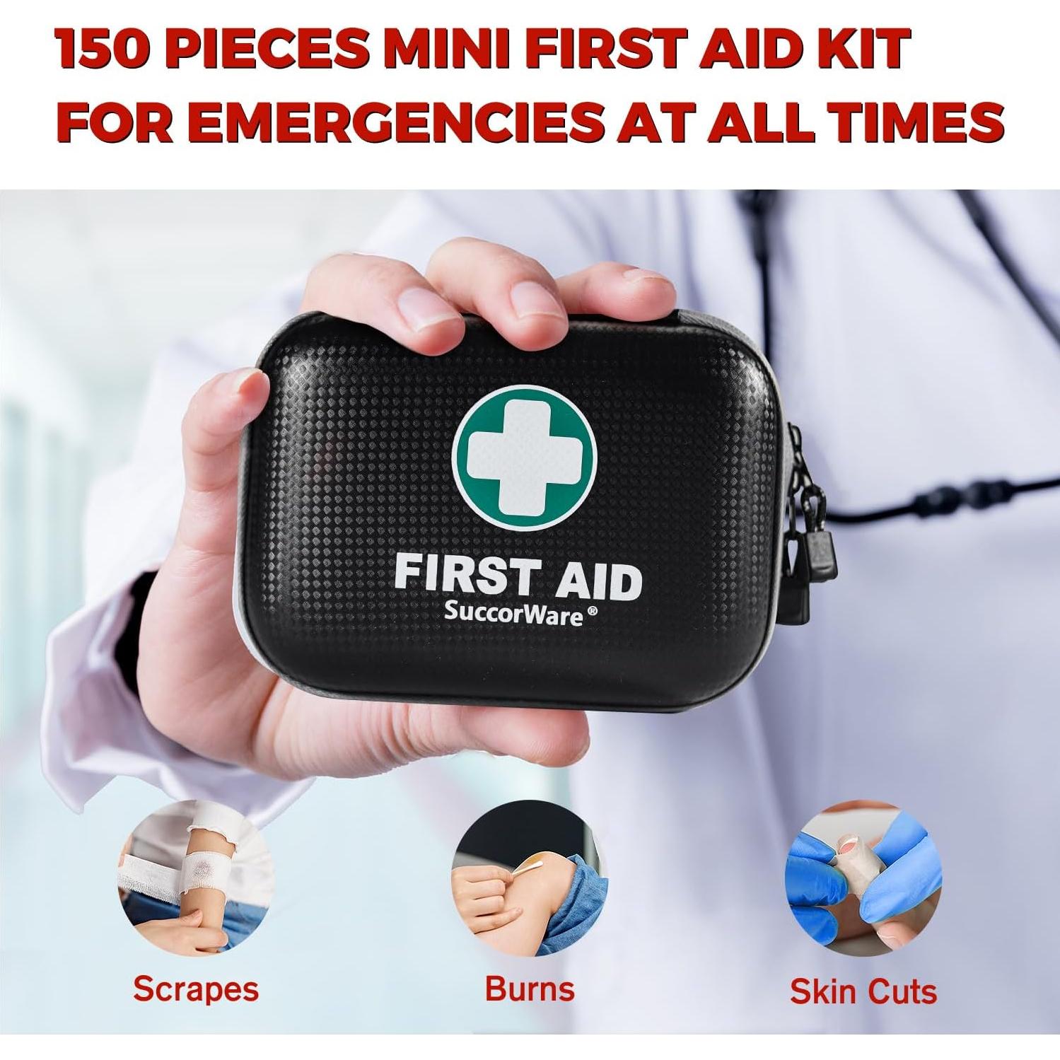 Kit de Primeros Auxilios Mini SuccorWare 150 Piezas Negro