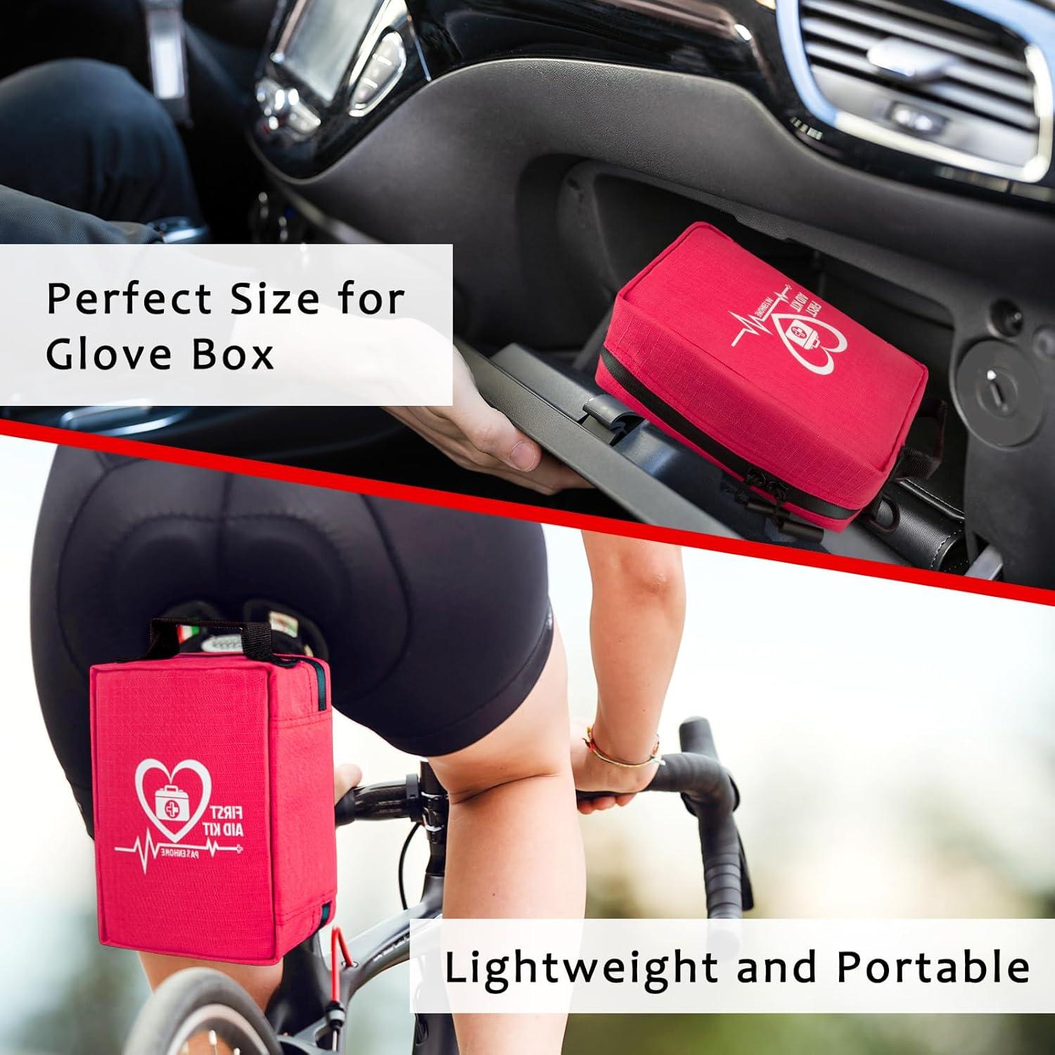 Kit de Primeros Auxilios Pasenhome Rojo Compacto 20.1x15x9.1cm