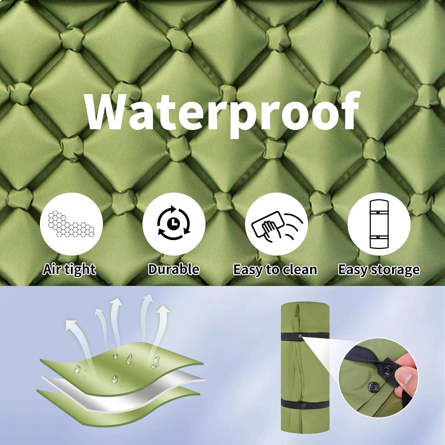 Almohadilla de Dormir Inflable ONTYZZ 193x60 cm Verde