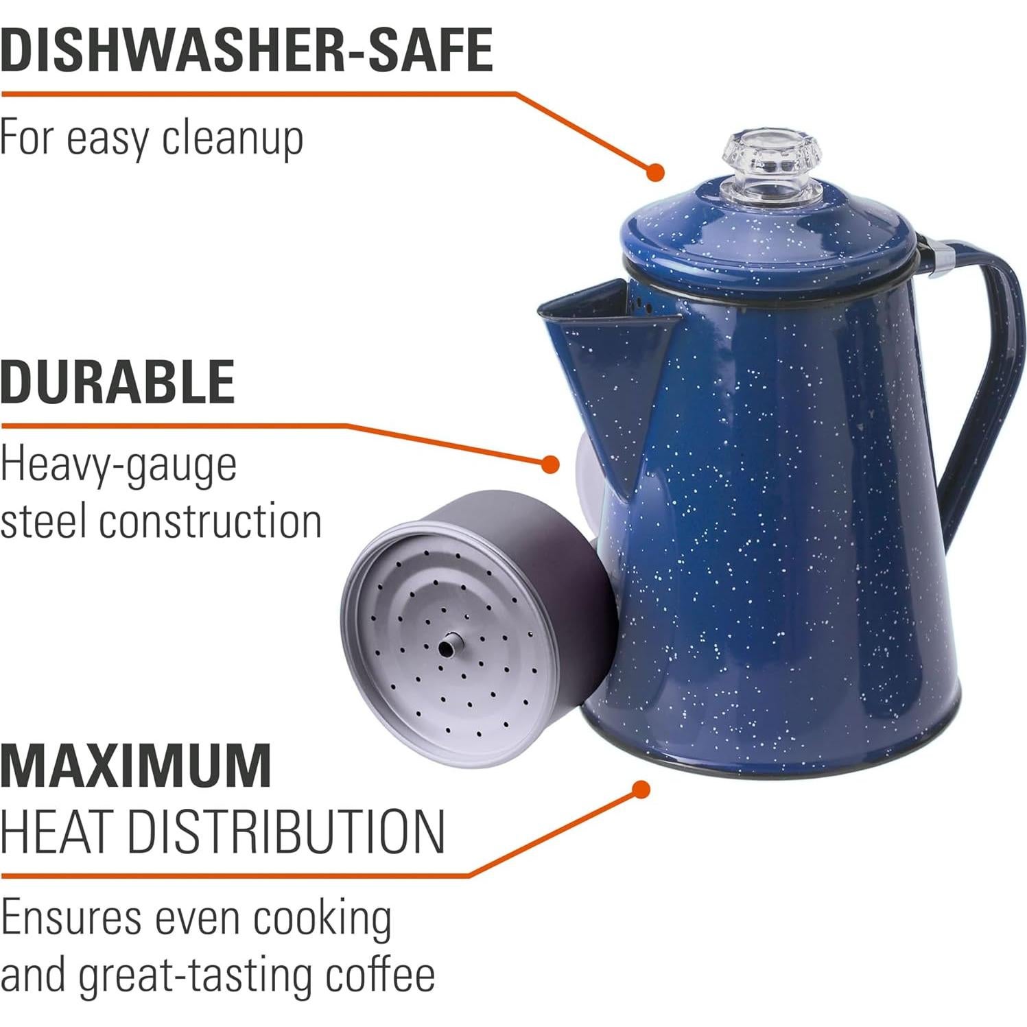 Percolador de Café GSI Outdoors 8 Tazas Esmaltado Azul