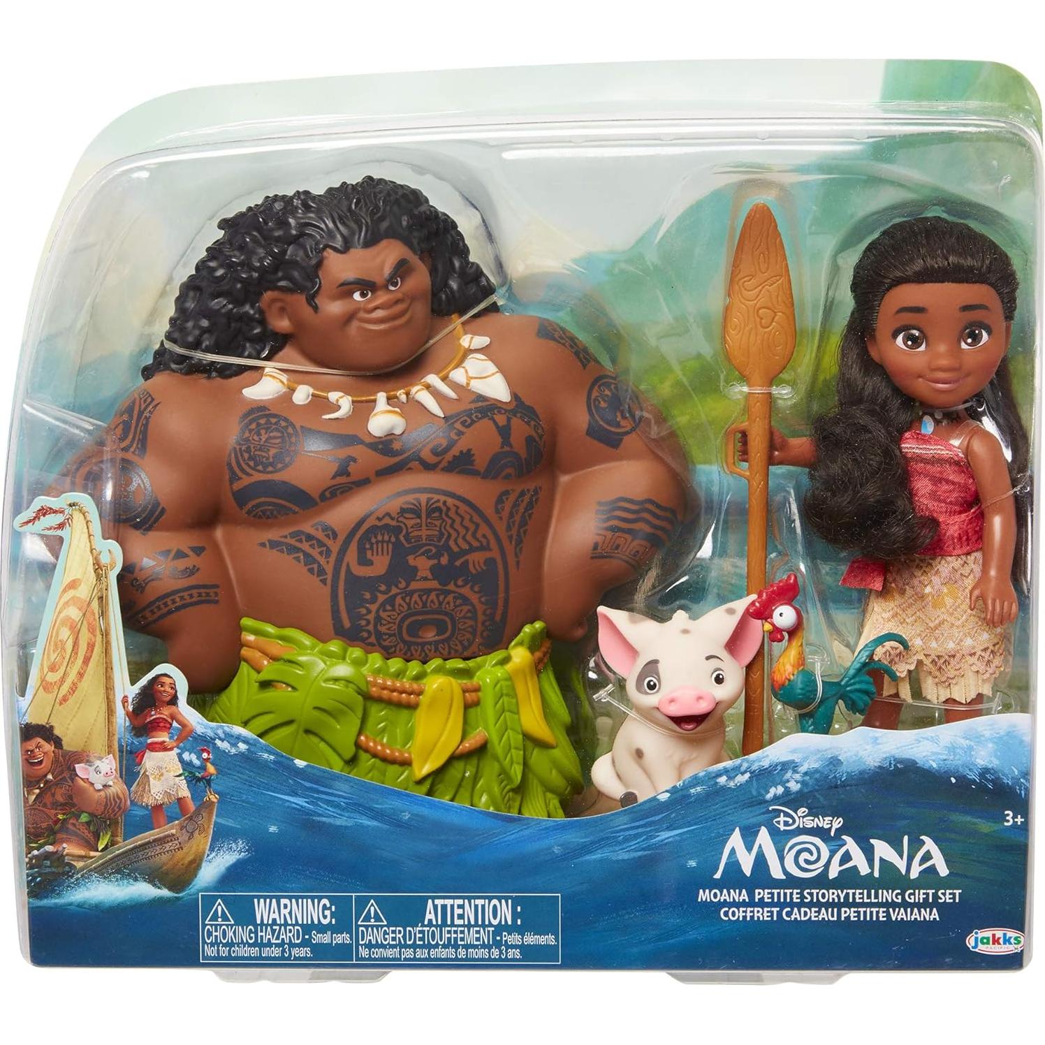 Set de Muñecas Moana y Maui 4 Piezas Jakks 15-20 cm